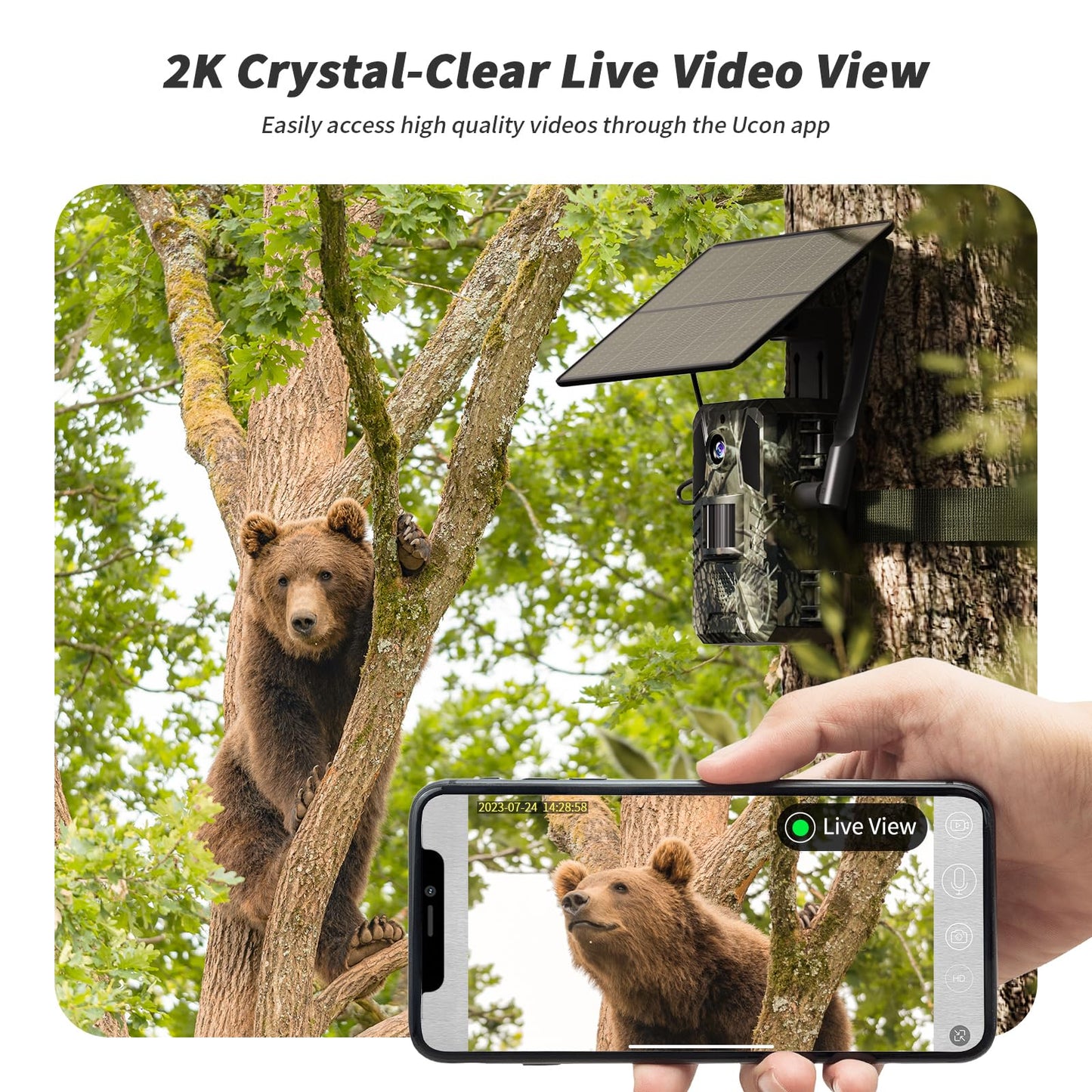 SEHMUA 4G LTE Cellular Trail Cameras 3rd Gen with Live Streaming, Game Camera Built-in SIM Card with Motion Activated 0.2s Trigger Time Solar Trail Camera IP66 Waterproof