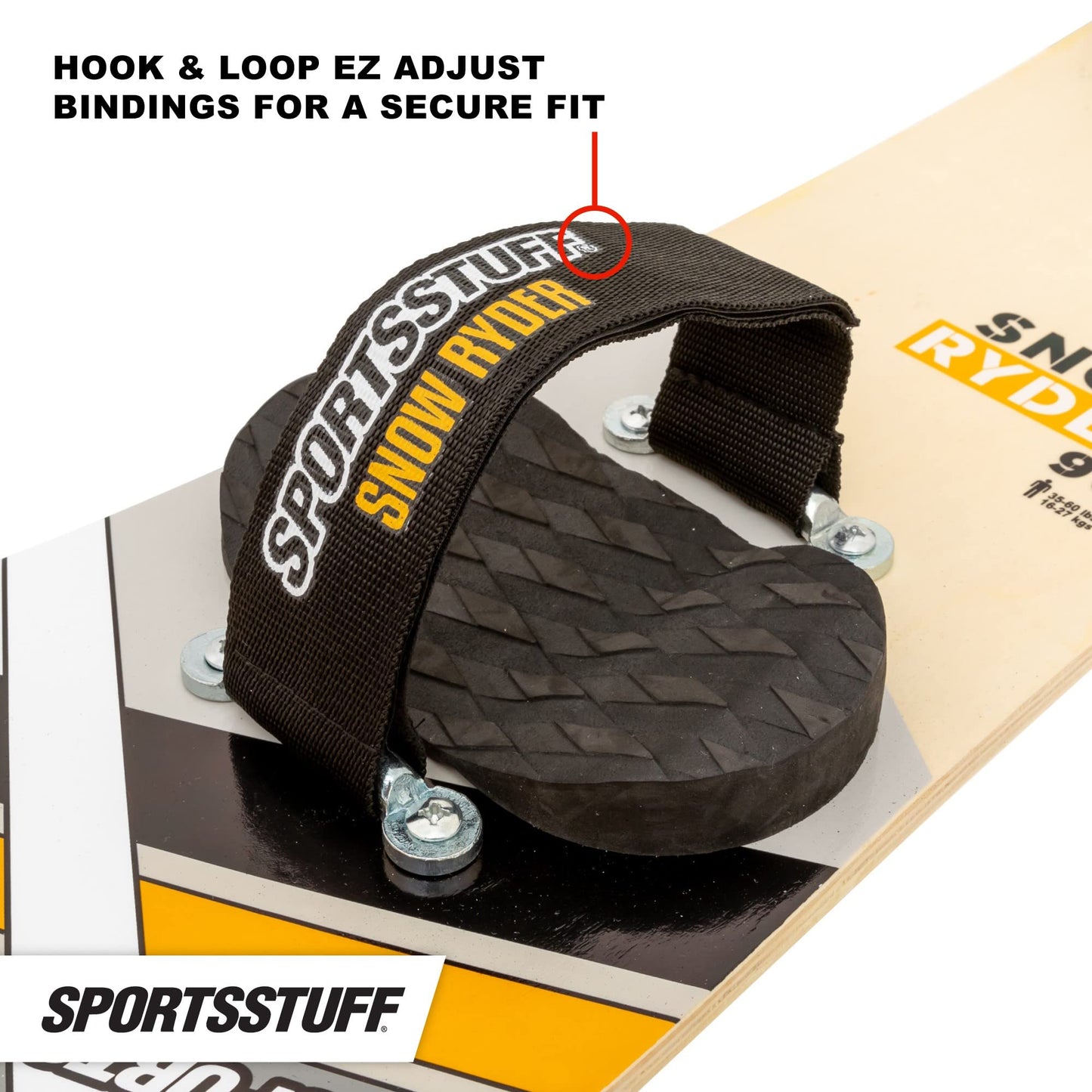 SportsStuff Snow Ryder, Hardwood Snowboard, Perfect for Beginners and Backyard Fun YELLOW 90cm