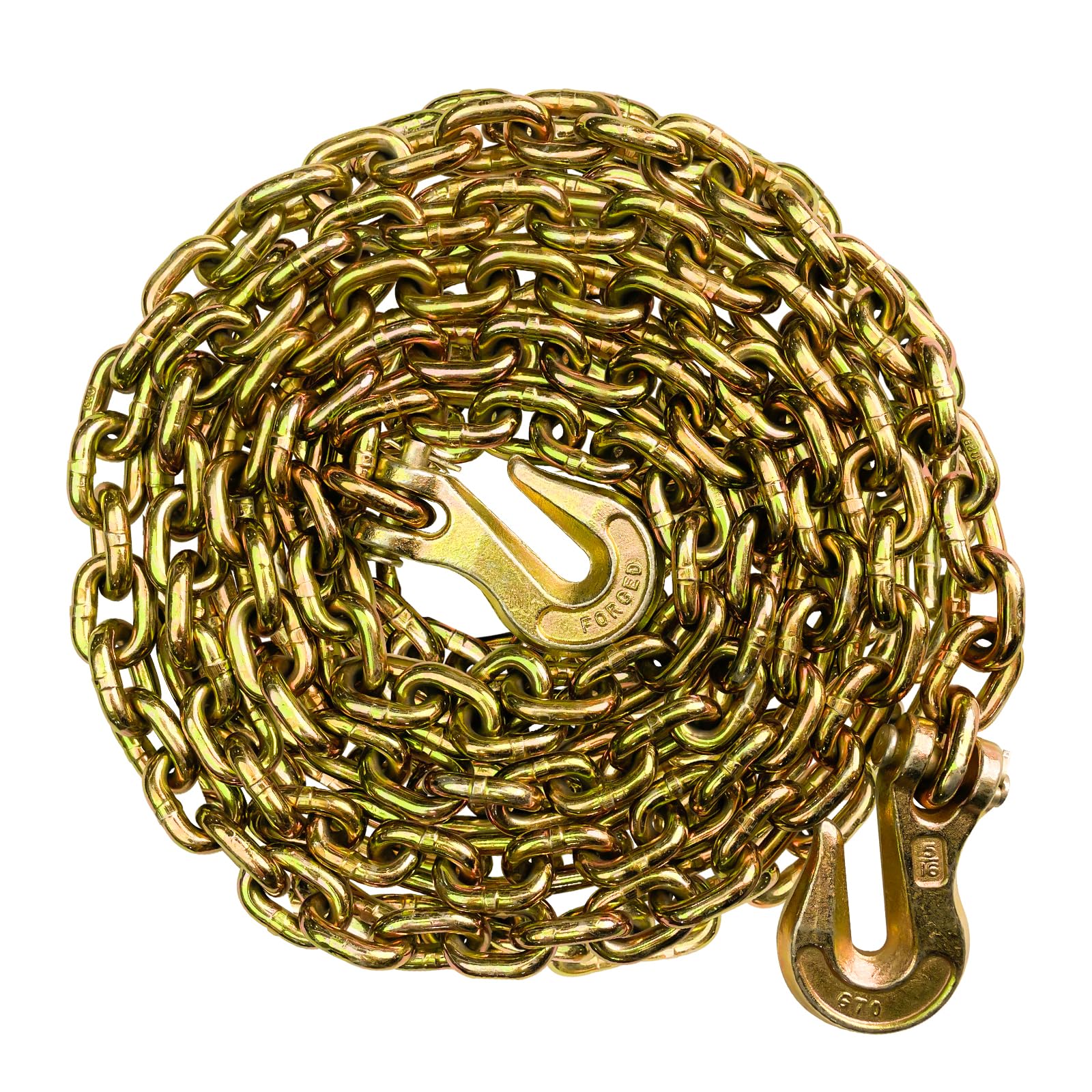 3/8 Chain Trailer Chains with Hooks, Grade 80 Tow Log Chain 7100 lbs W ...