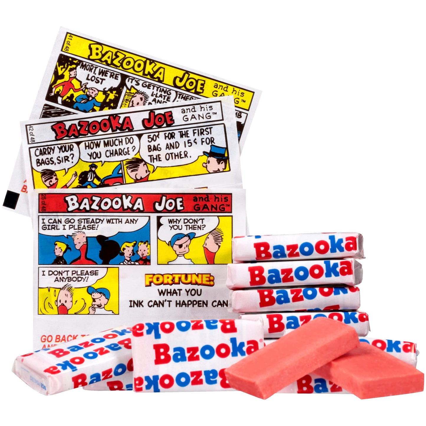 Bazooka Bubble Gum Bulk, 225 Count Tub of Chewing Gum Individually Wrapped, Old Fashioned 90's Candy for Baseball, Party Favors, Goodie Bags