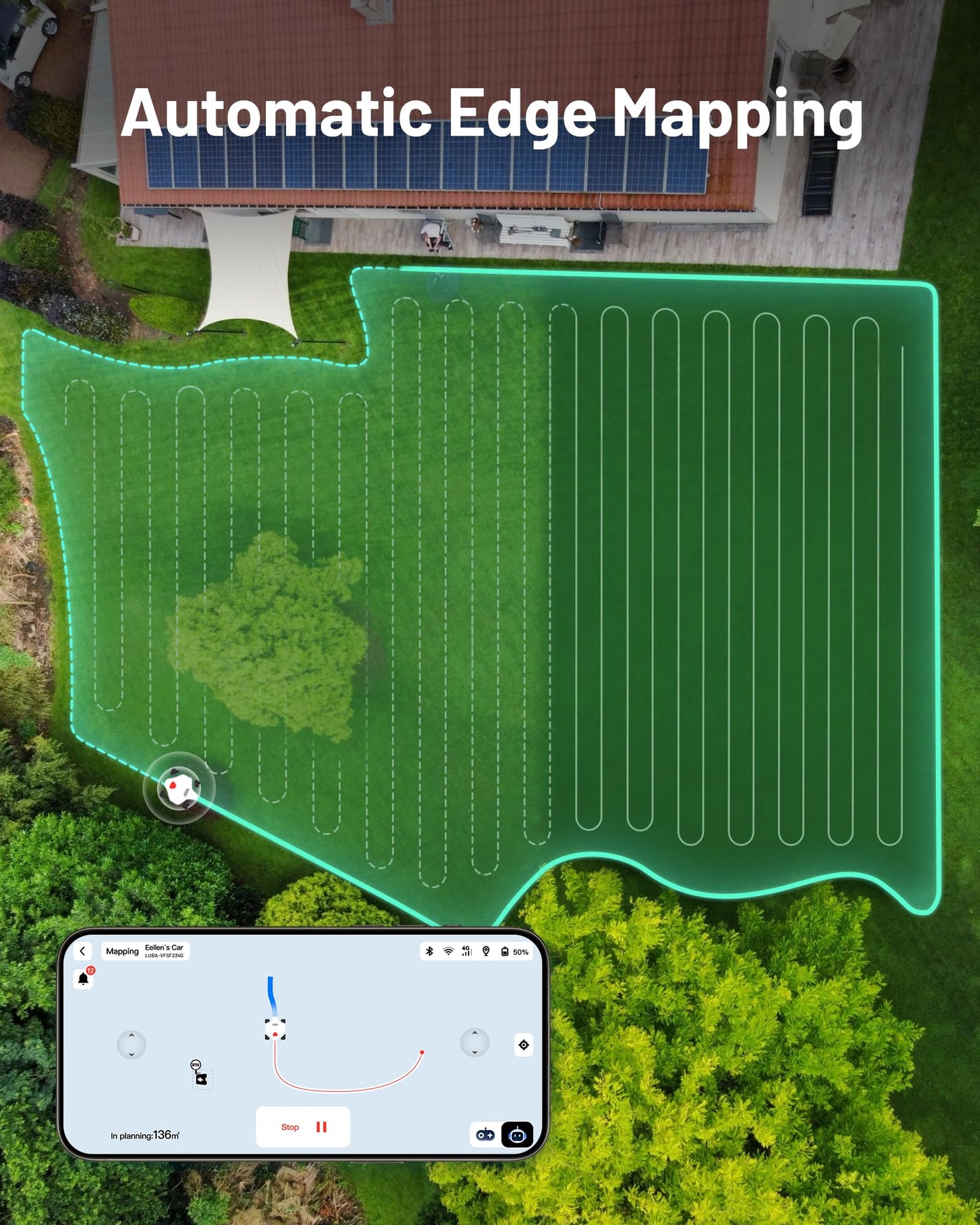 Mammotion LUBA 2 AWD 3000X Robot Lawn Mower with 4G, Reception 0.75 Acre, Max. 0.89 Acre, All-Wheel-Drive for 80% Slope, UltraSense AI Vision & RTK Automatic Edge Mapping, 1.0"-2.7" Cutting Height
