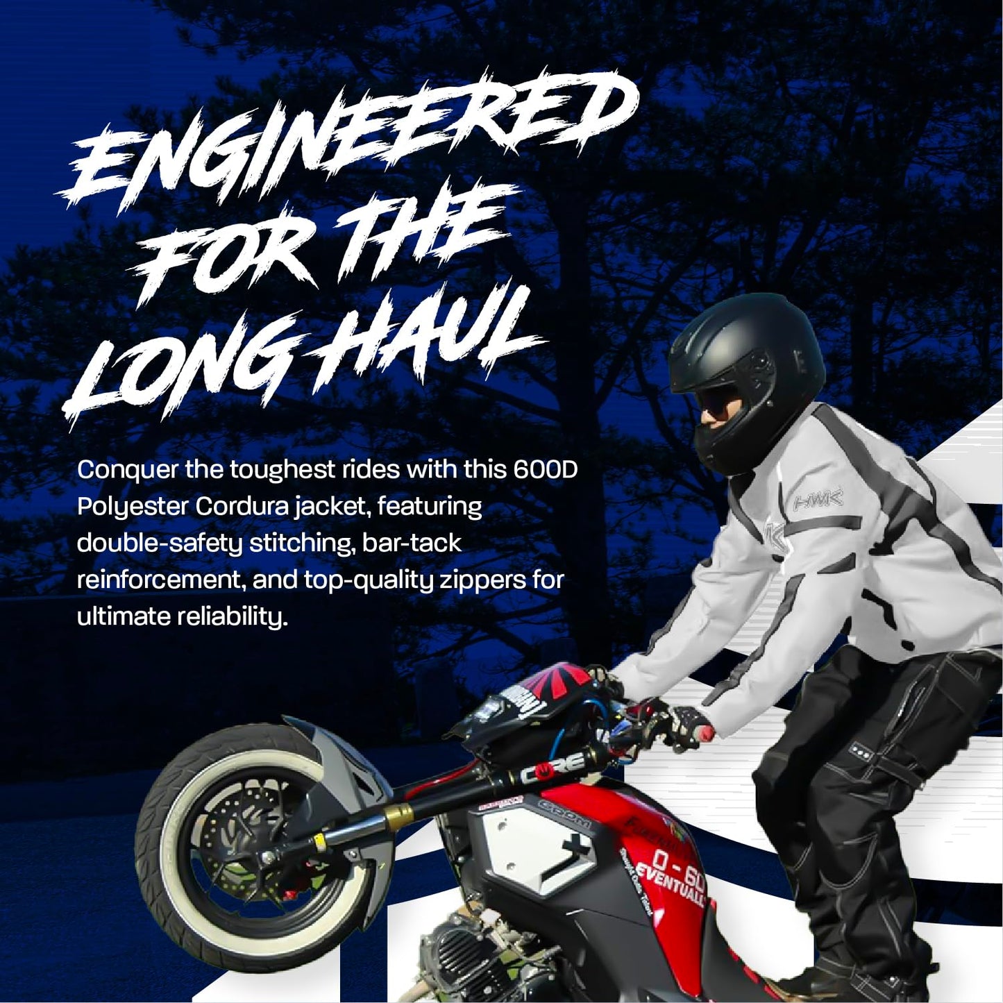 HWK Motorcycle Jacket Men's Riding Textile Racing Motorbike Hi-Vis Biker CE Armored Water Resistant Jackets