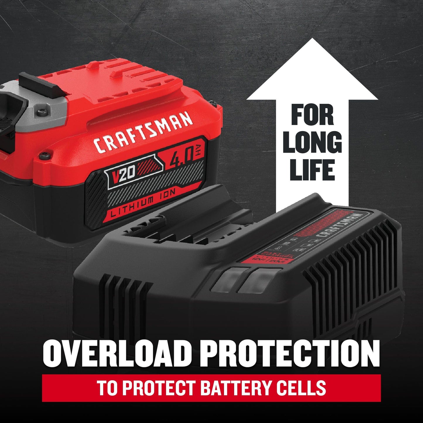 CRAFTSMAN 20V Power Tool Battery 2-Pack, Lithium-ion with Charger (CMCB204-2CK)