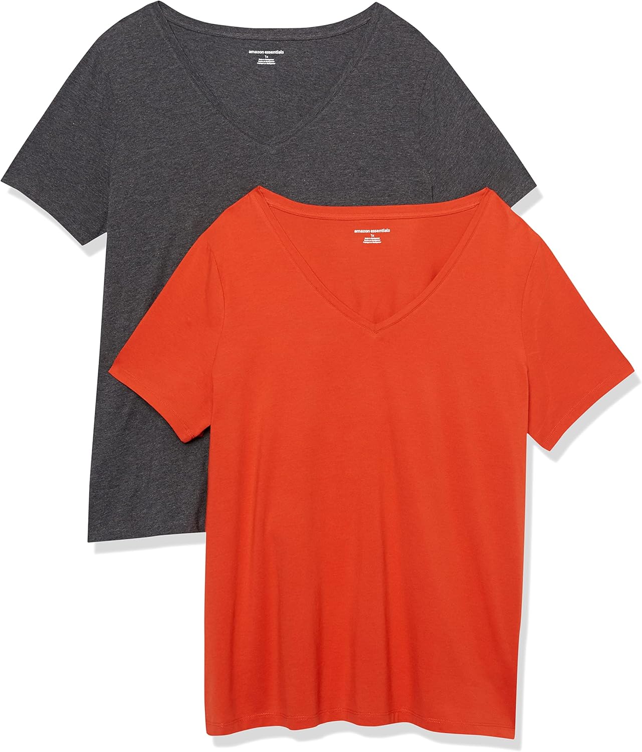 Amazon Essentials Women's Plus Size Short-Sleeve V-Neck T-Shirt