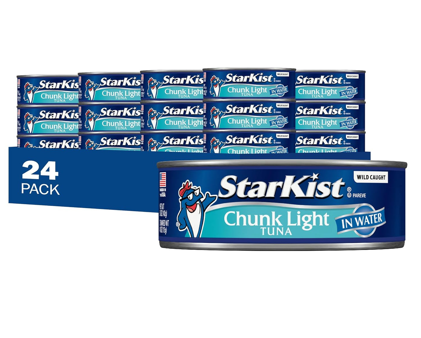 StarKist Chunk Light Tuna in Water, 5 oz (8 Pack) Canned Tuna Fish, Wild Caught, Gluten Free, Ready to Eat, Perfect for Salads, Keto Meals and Snacks, with 20g Protein & 90 Calories Per Serving