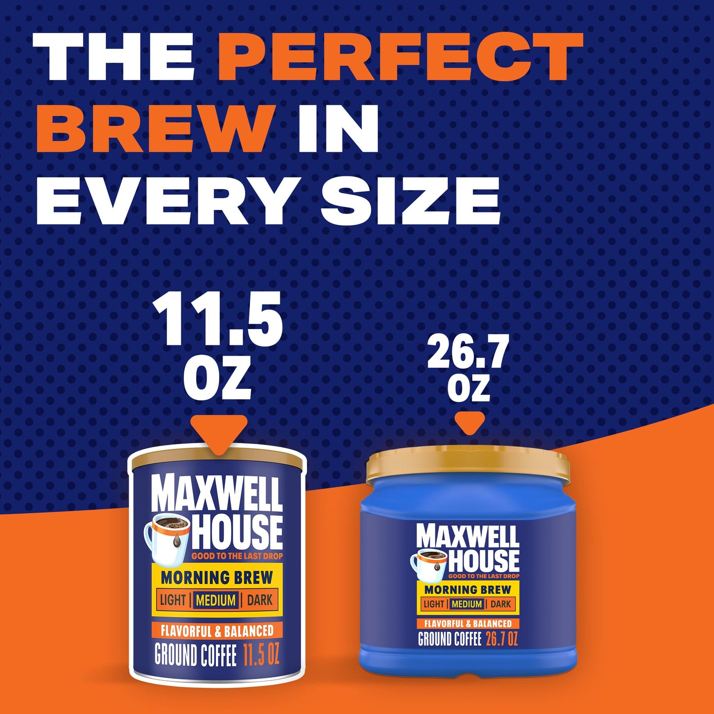 Maxwell House Breakfast Blend Mild Roast Ground Coffee, 38.8 oz Canister