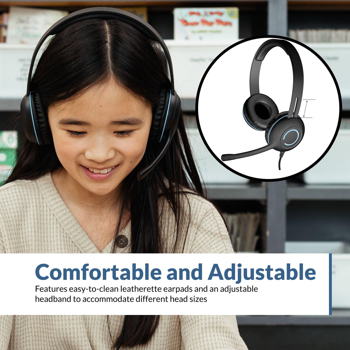 Cyber Acoustics 3.5mm Stereo Headset (AC-5002) – Durable, Crisp, and Clear Communication in Classrooms and at Home
