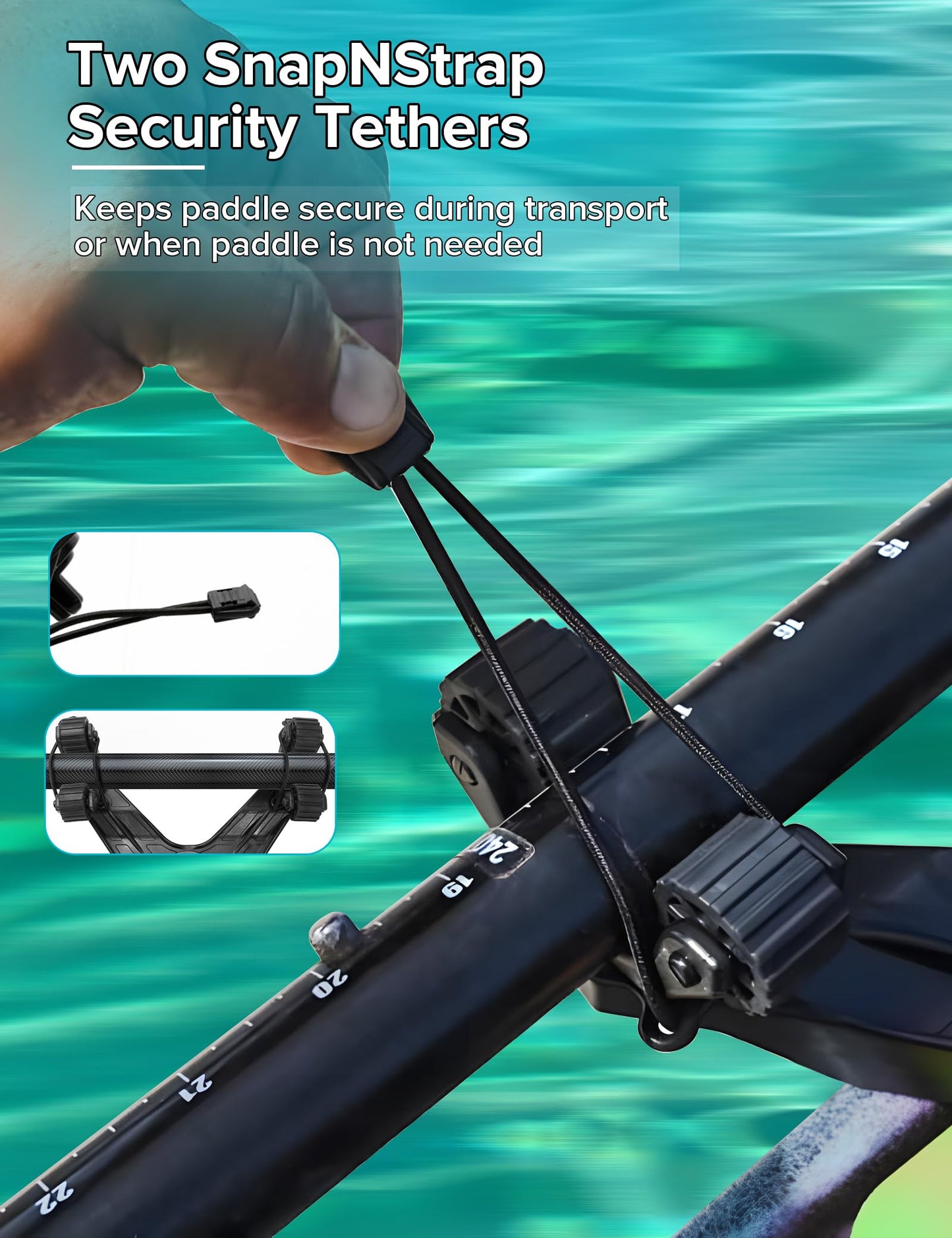 Kayak Paddle Holder, Kayak Accessories for Fishing, Dual Head Kayak Track Mount Accessories, Offset Paddle Holder for Kayaking, Kayak Rail Accessories