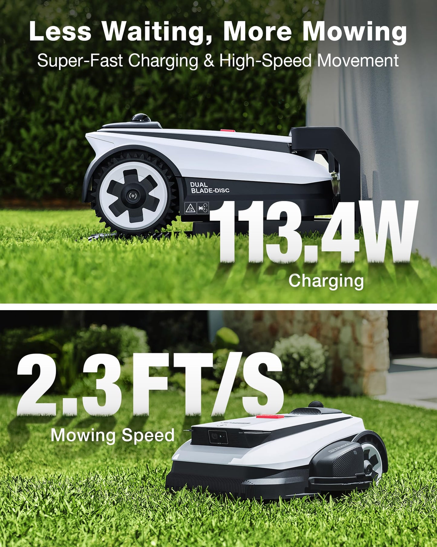 ECOVACS Goat A2000 LiDAR PRO Robotic Lawn Mower for Up to 0.5 Acre, Wire-Free with Dual-LiDAR Auto Mapping, Built-in TruEdge Edge Trimmer, AIVI 3D Obstacle Avoidance, Smart App Control