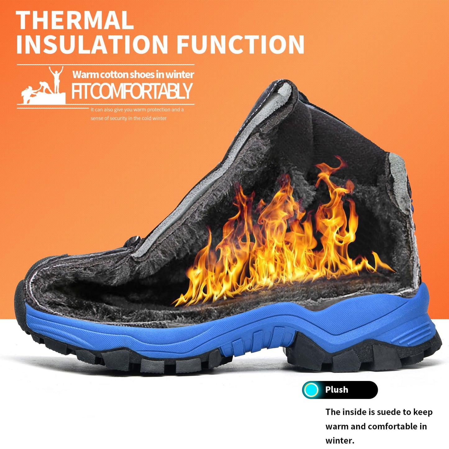 Littleplum Boys Snow Boots Winter Waterproof Antiskid Boots Hiking Outdoor Shoes Booties for Unisex Kids (Little Kid/Big Kid)