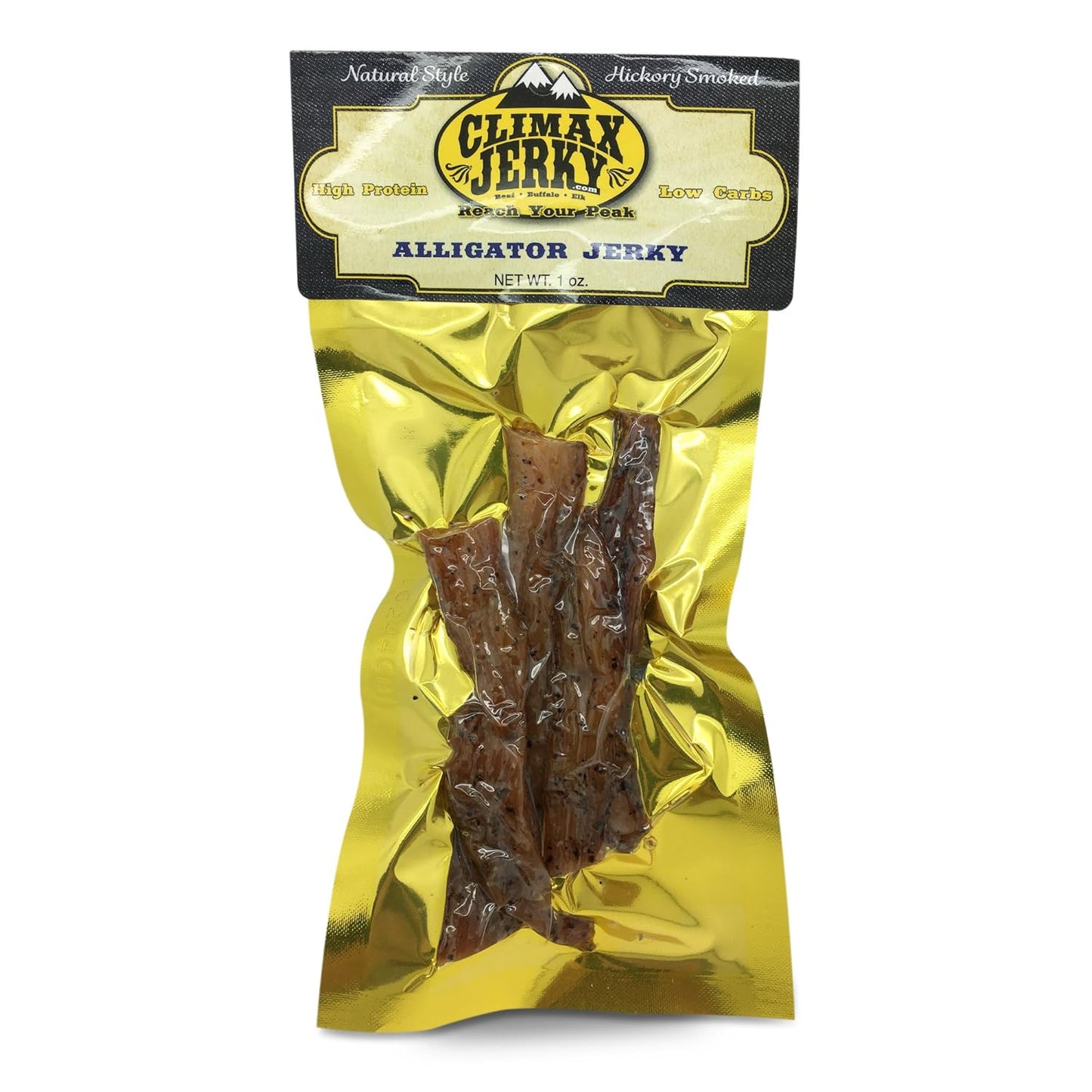 Premium Natural Style 1 OZ. Smoked Original Alligator Jerky – 100% Made From Solid Strips of Gator - No Preservatives - High Protein - Low Carbs (Alligator Smoked 3 Pack)