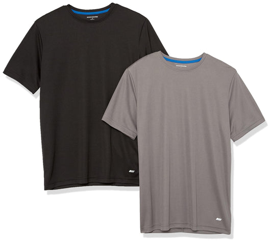 Amazon Essentials Men's Moisture Wicking Breathable Active Performance Tech Gym T-Shirts, Pack of 2