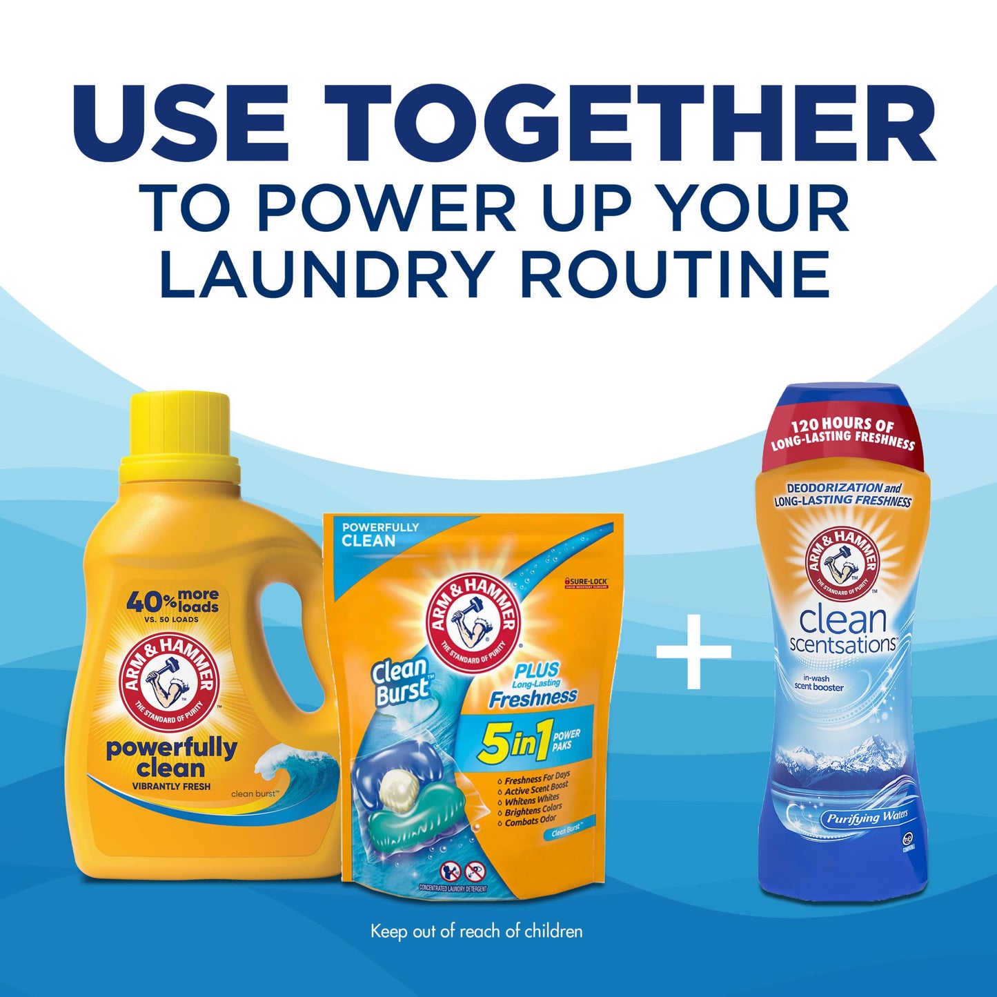 ARM & HAMMER Liquid Laundry Detergent, Clean Burst Fresh, 170 fl oz, 170 Loads