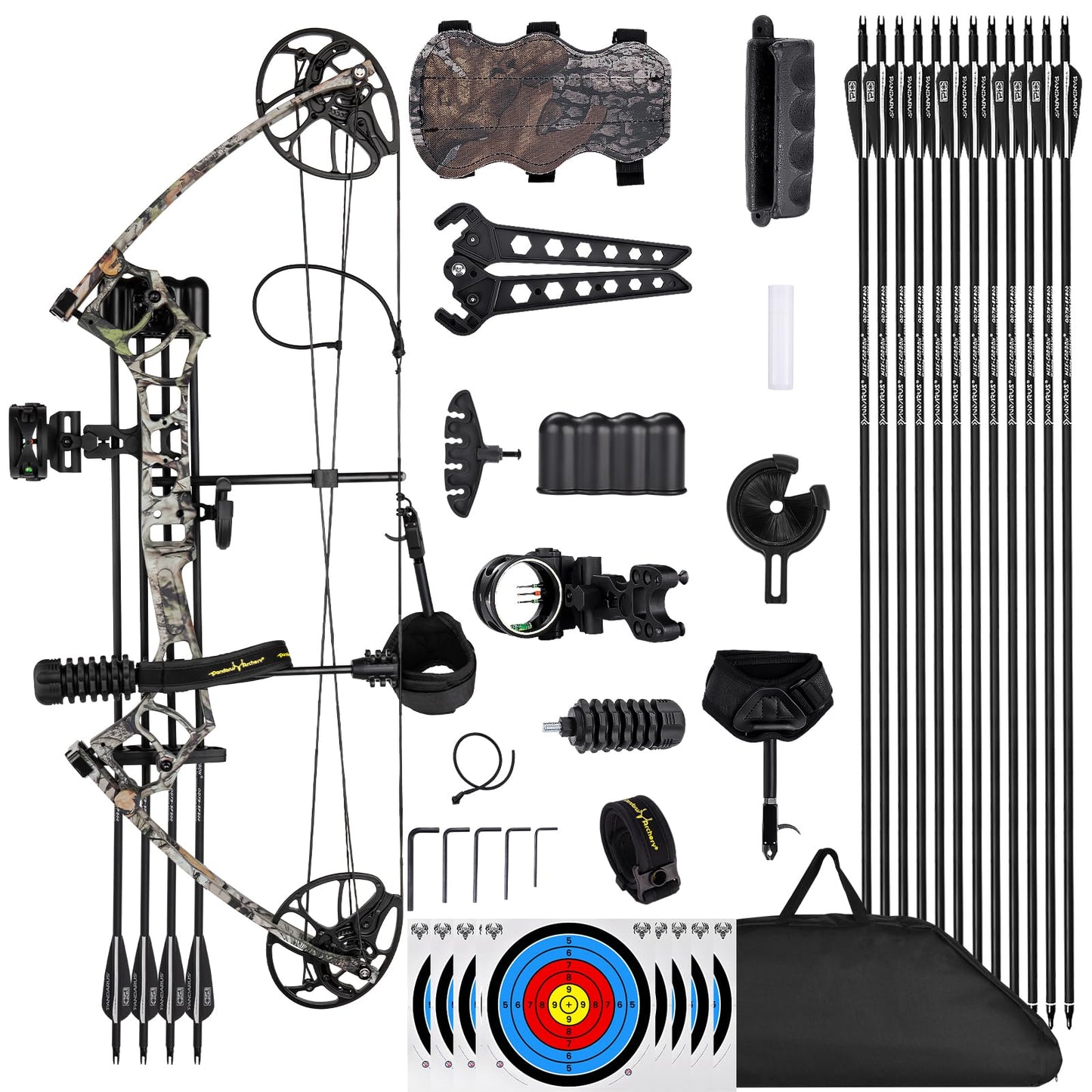 Bear Archery Cruzer G2 Right Hand Compound Bow - 0-70 lbs Draw Weight, 25"-31" Draw Length, Up to 320 fps, Hunting Bow Set