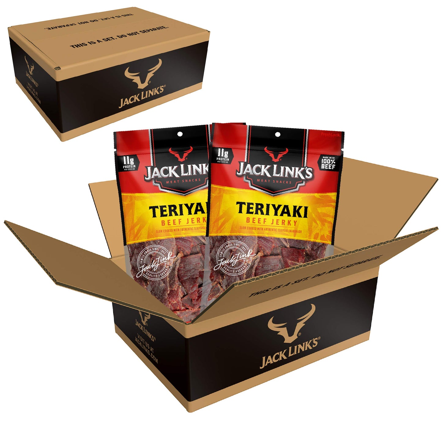 Jack Link's Beef Jerky, Original, Large Jerky Bags - Great Gifts for Dad, Flavorful Meat Snacks, Ready to Eat Protein Snacks with 10g of Protein per Serving, Made with 100% Beef - 9 Oz. (Pack of 2)