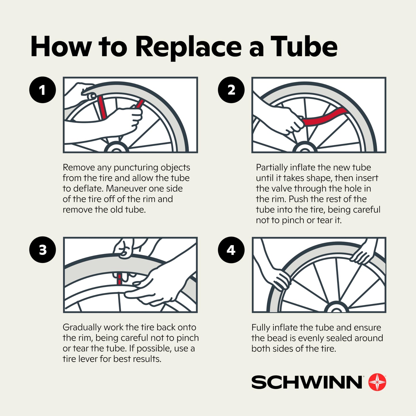 Schwinn Replacement Bike Tire Tube, 26 x 1.75 - 2.125 inch Bike Inner Tube, Schrader Valve, Durable Construction, Replacement for 26” Mountain, Hybrid, Dual Sport, and Cruiser Bicycle Tires