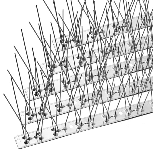 OFFO Bird Spikes with Stainless Steel Base, Durable Bird Spikes Arrow Pigeon Spikes Fence Kit for Keeping Small Bird, Crows and Woodpeckers Away, Covers 10.2 Feet(3.1m)