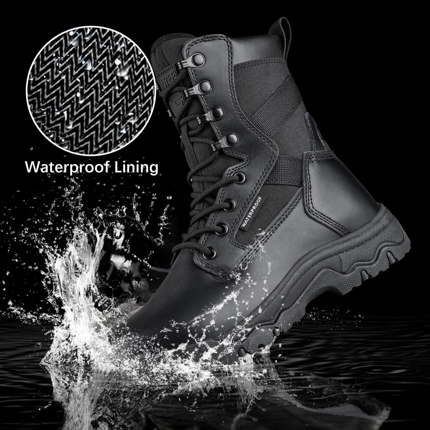 FREE SOLDIER Women’s Tactical Boots 8 Inches Lightweight Combat Boot Durable Military Work Outdoors Boots Desert Boot for Women