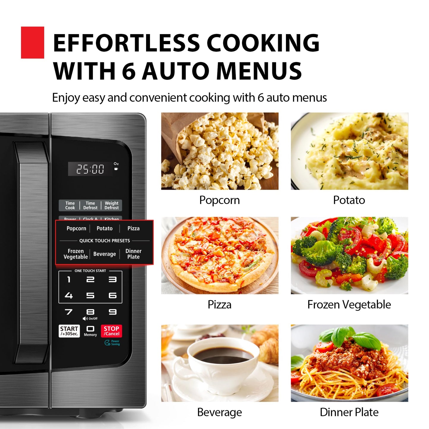 TOSHIBA Small Microwave Oven with 11 Power Levels, Sound On/Off & Eco Mode, Cu Ft, 700W, Black, MM-EM07PA(BK), ChefDefrost-0.7 Cu.Ft