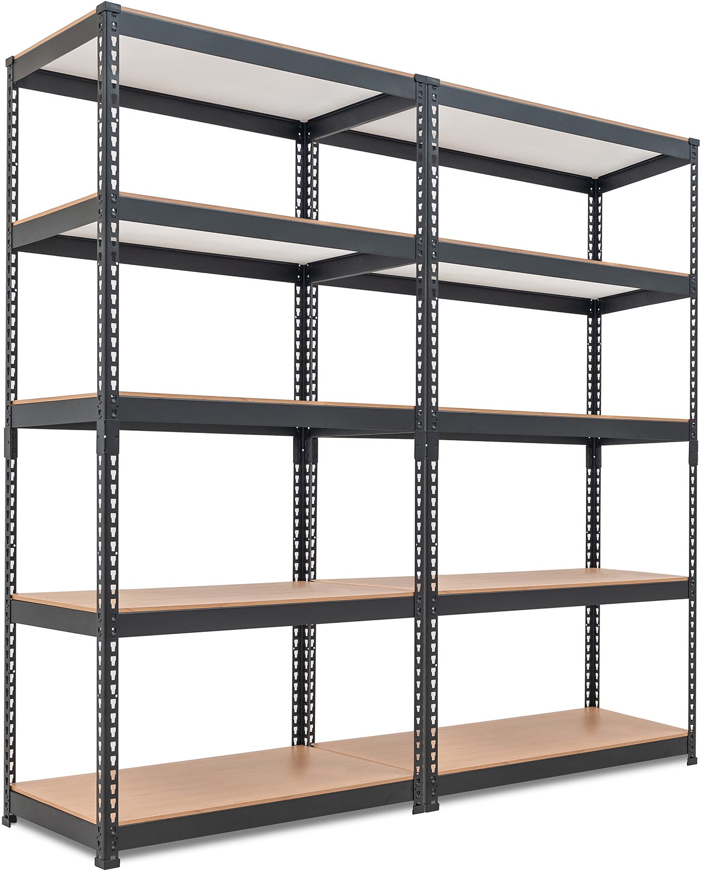HOMEDANT 5 Tier Laminated Boltless Heavy Duty Garage Storage Adjustable Wide Size Metal Shelving Unit Utility Rack Shelves Organization Multipurpose Shelf Shed Warehouse 47.7"W x 24.1"D x 71.3"H 2Pack