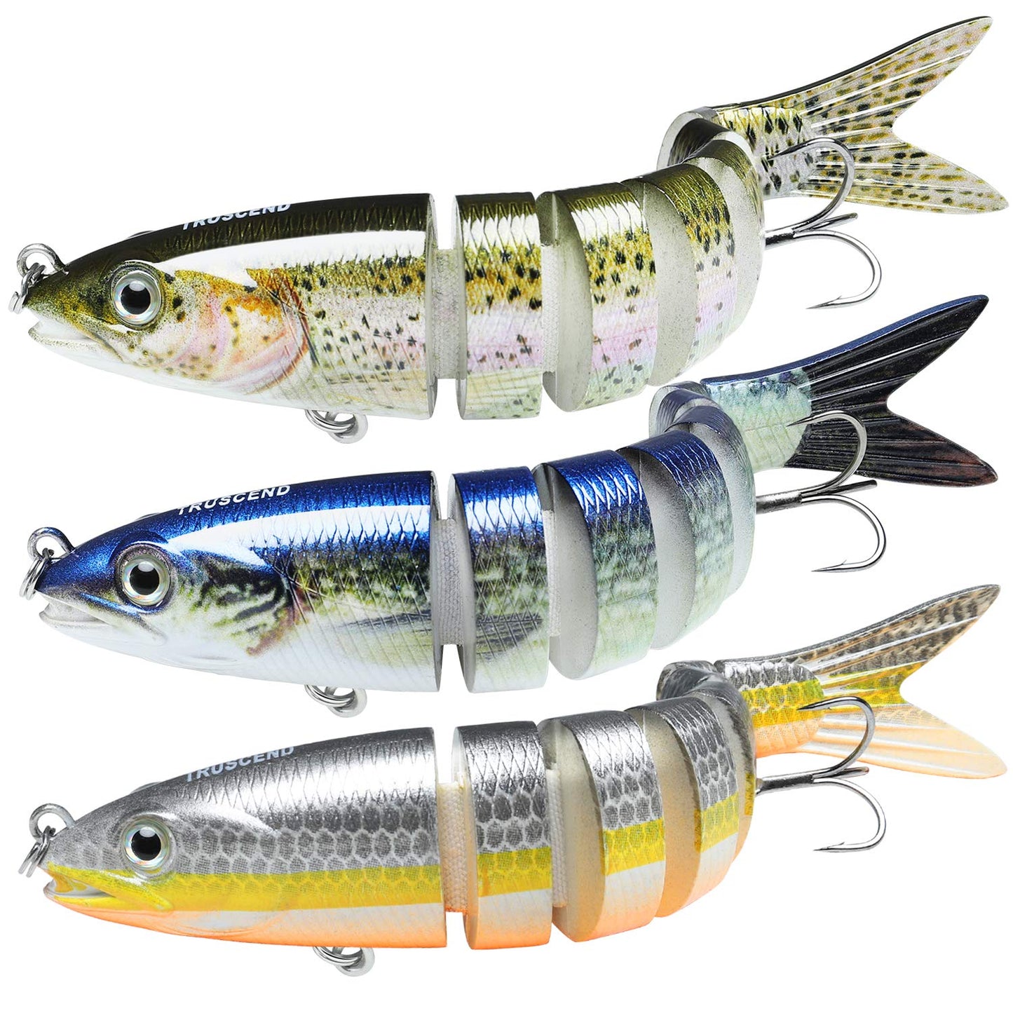 TRUSCEND Swimmax for Saltwater and Freshwater, Realistic Fishing Lures for Bass Trout Crappie Walleye Pike Bluegill Salmon, Swimbait for Bass Fishing, Amazing Fishing Gear Gifts for Family Fishing
