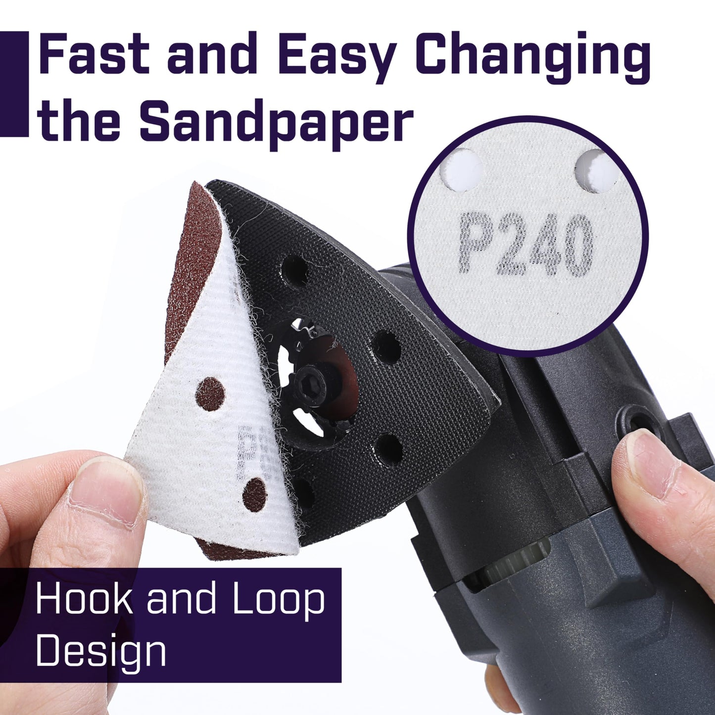 Bates- Mouse Detail Sander Sanding Pads, 30 pcs, 40/80/120/180/240 Grits, Palm Sander Sandpaper