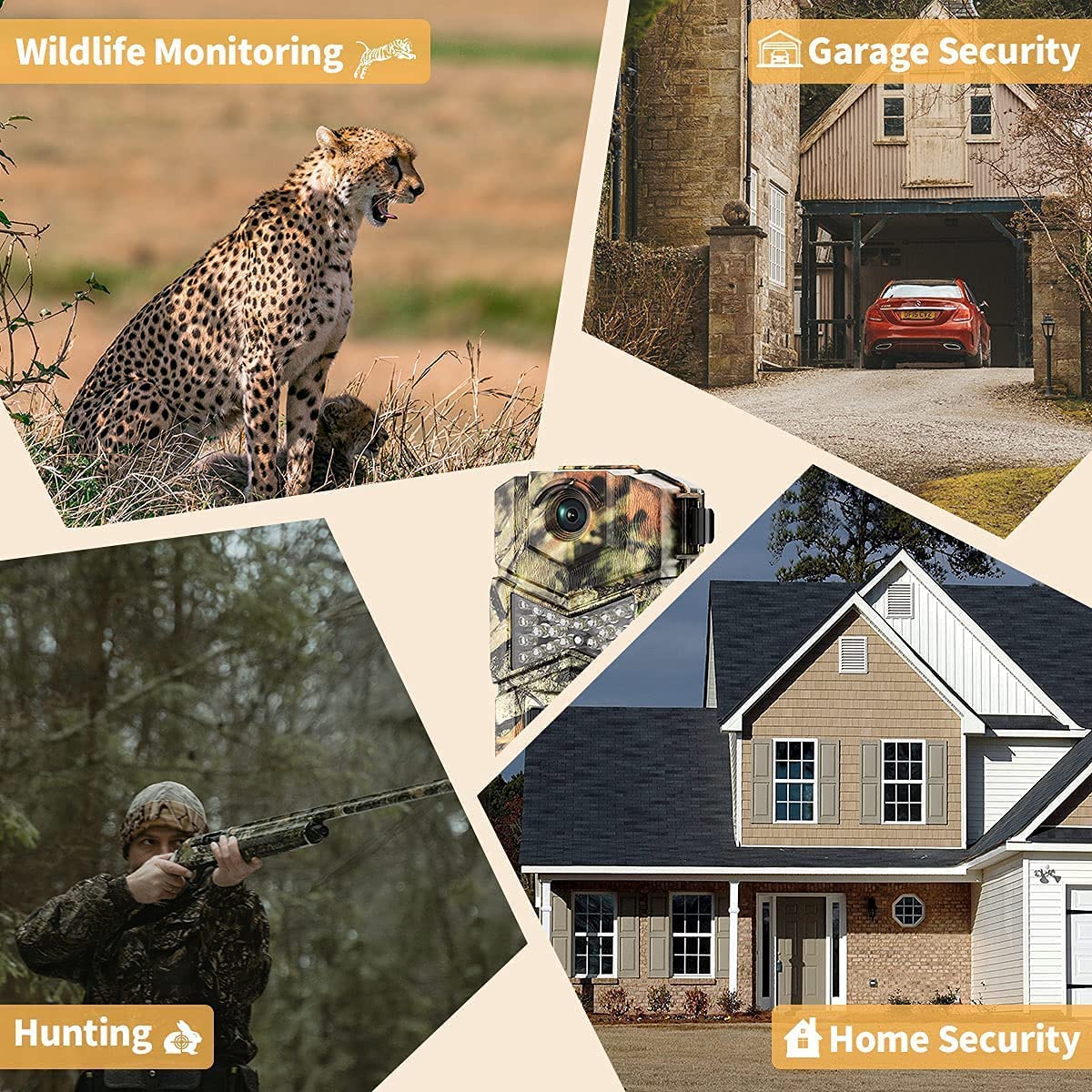 WOSODA 2 Pack Trail Cameras with Night Vision Motion Activated Waterproof,30MP Hunting Game Camera,1080P HD Trail Cam with SD Card for Wildlife Monitoring,Outdoor Scouting & Security