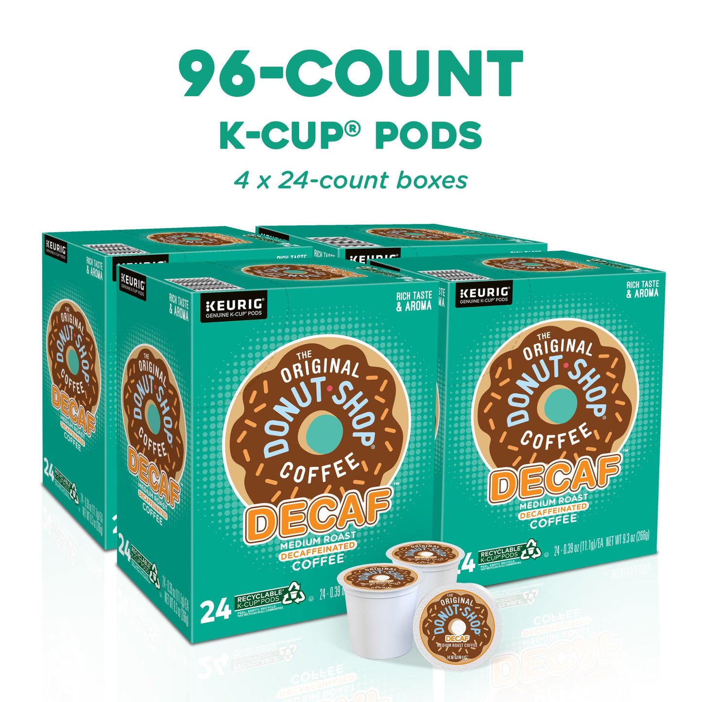 The Original Donut Shop Regular Keurig Single-Serve K-Cup Pods, Medium Roast Coffee, 96 Count