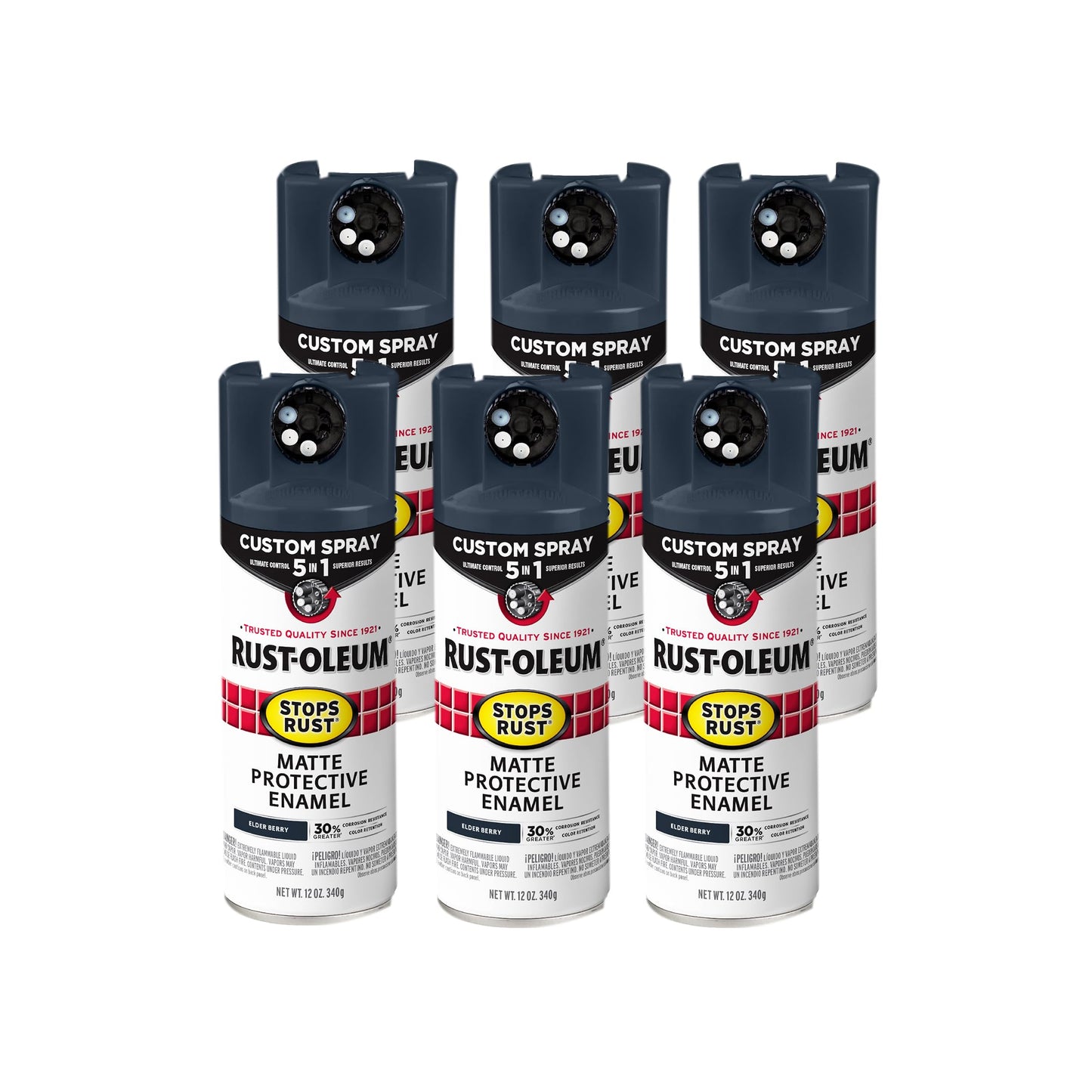 Rust-Oleum 376892 Stops Rust Custom Spray 5-in-1 Spray Paint, 12 oz, Gloss Leather Brown