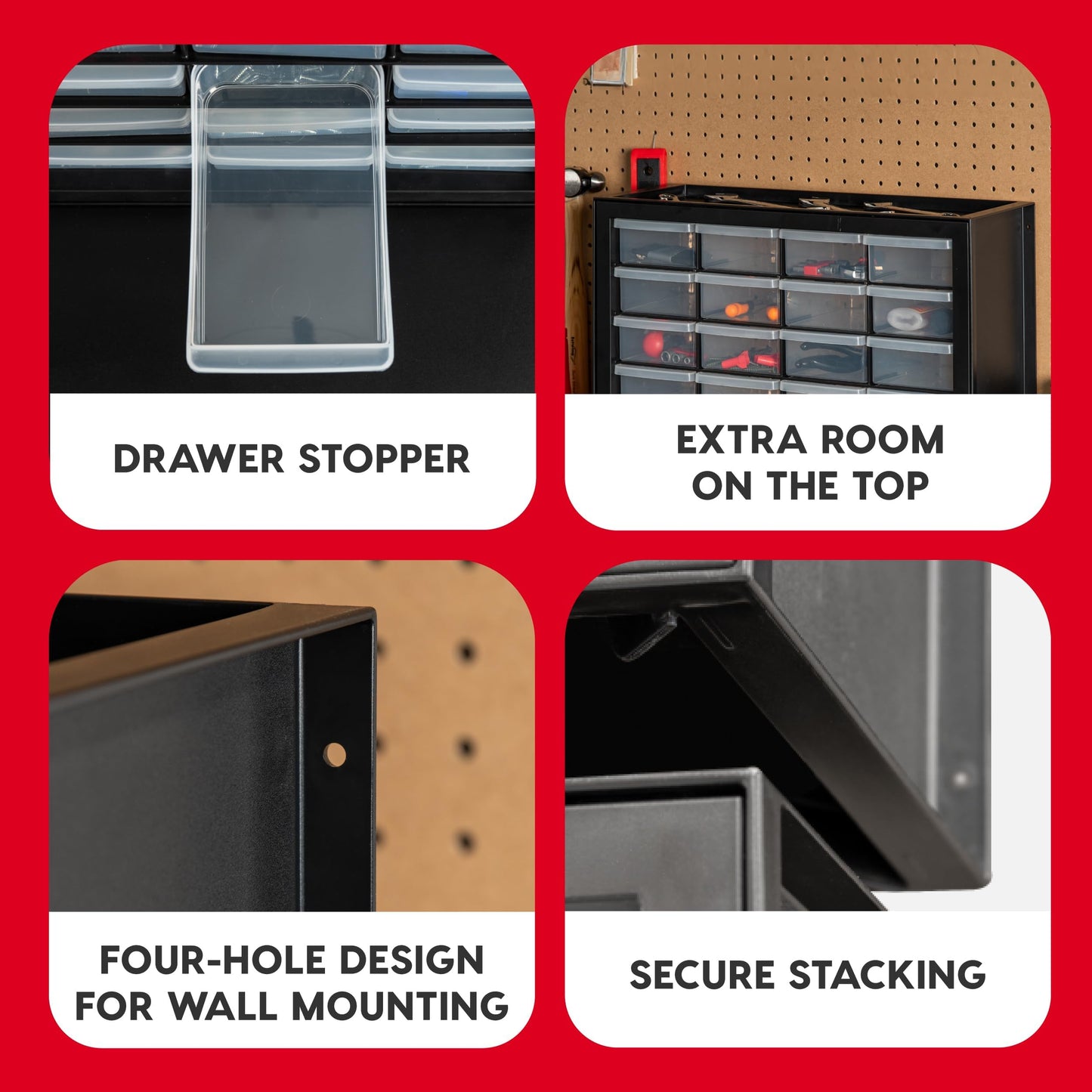 IRIS USA Screw Tool Organizer Small Parts Cabinet Chest, 44-Drawer Hardware Electronics Nuts Bolts Storage Drawers Organization Toolbox Garage Craft Business Teacher Beads Scrapbook Art Hobby - Black
