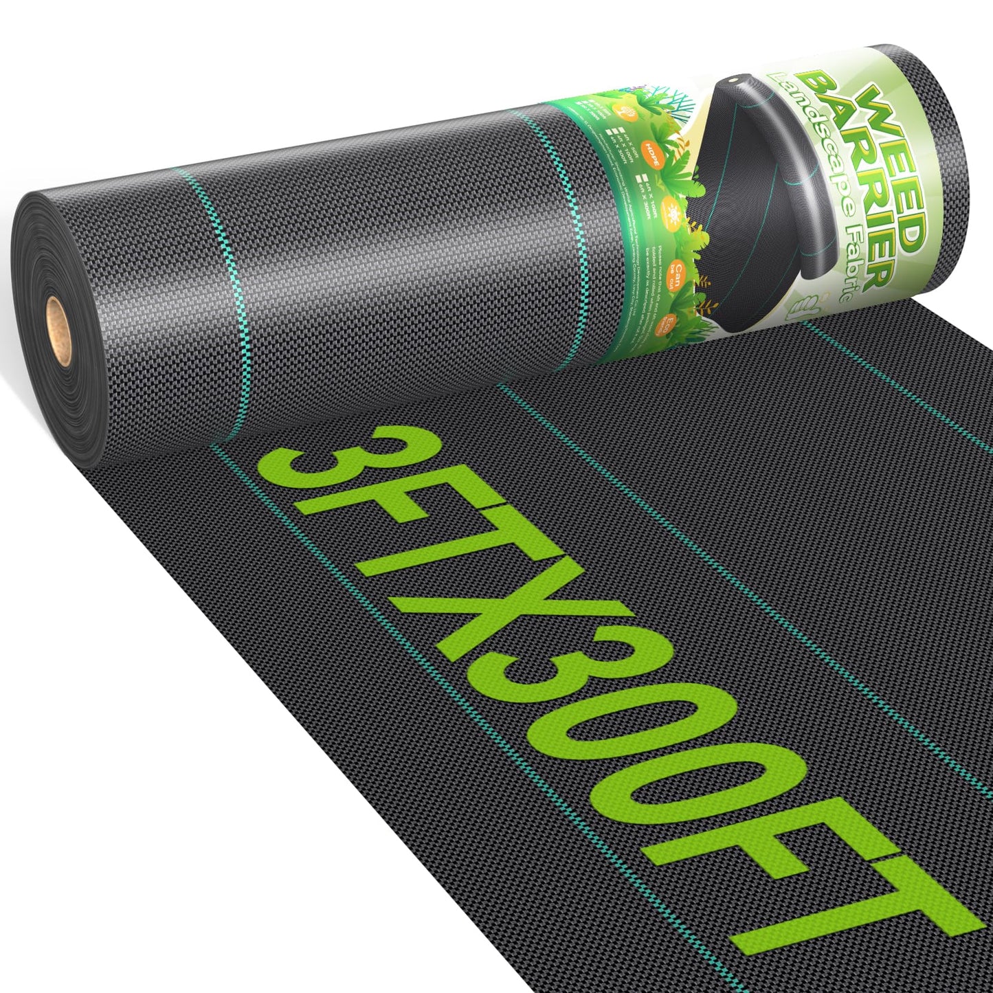 iropro 3ftx300ft Weed Barrier Landscape 3.2oz Fabric Heavy Duty, Woven Weed Control Cloth, Woven Geotextile Fabric for Underlayment, Gardening Ground, Commercial Driveway Weed Block Cover Mat