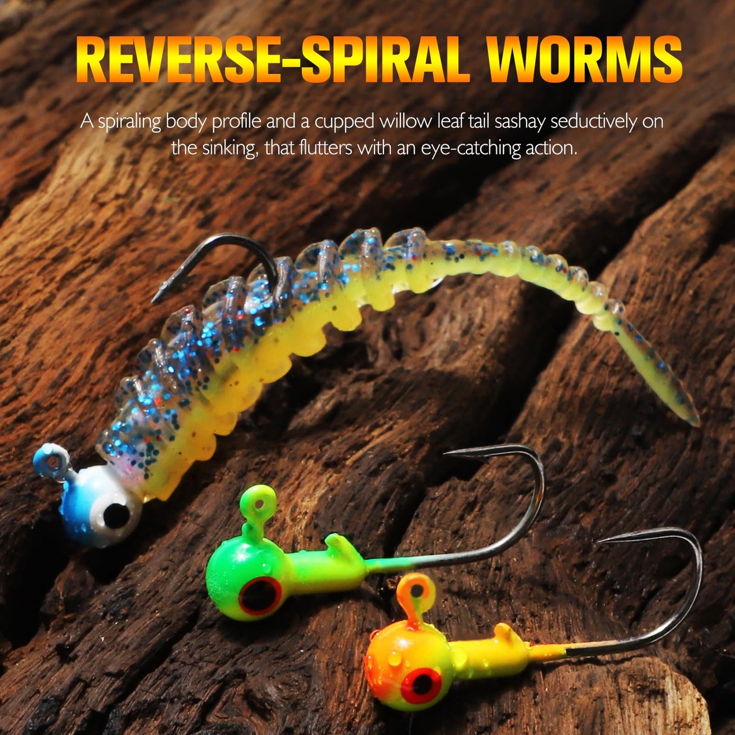 Dovesun Crappie Lures with Jig Heads Kit, Soft Plastic Grubs-Tube Baits 1/8oz 1/16oz 1/32oz Crappie Jigs Walleye Trout Bass Crappie Baits 95-120pcs