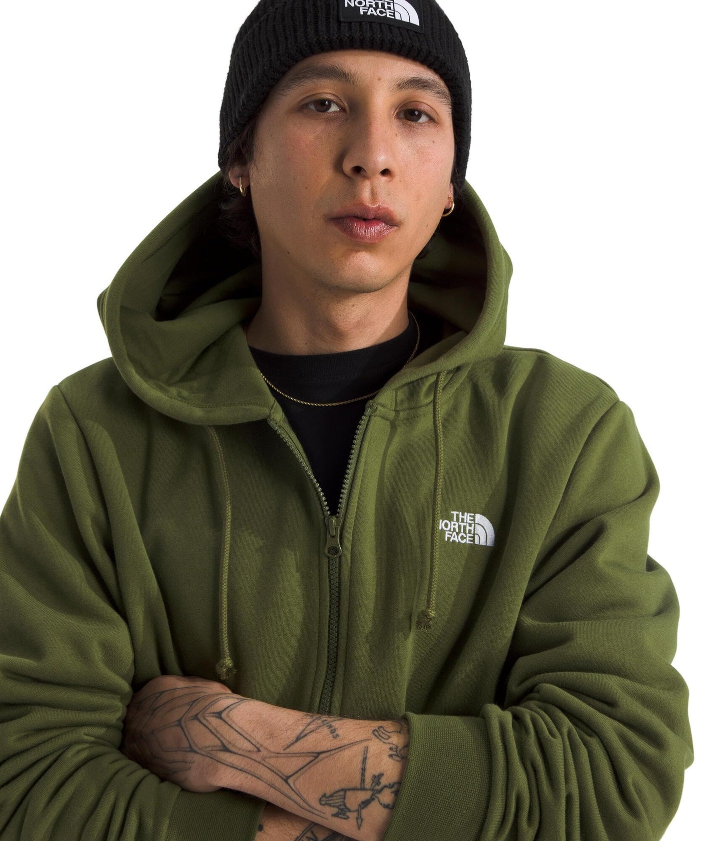 THE NORTH FACE Men's Evolution Simple Dome Full Zip Hoodie | 2 Piece Hood With Adjustable Drawcord, Classic Logo