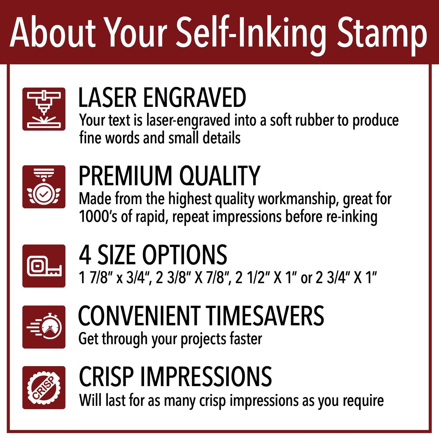 Custom Text Office Stamp | 4 Different Sizes | 20 Designs | Multiple Color Options | Up to 3 Lines of Text | Perfect for Quick Validation of Office Documents (Custom Text, Large)