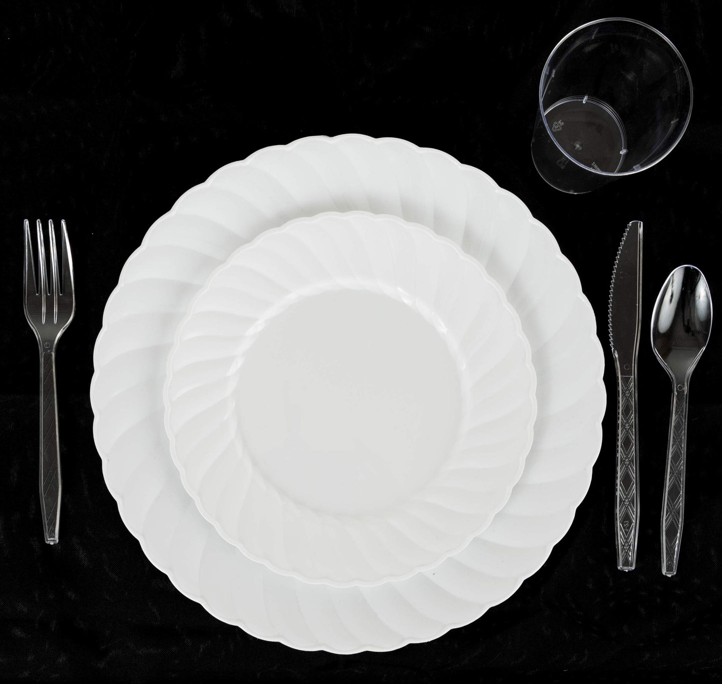 Party Bargains Disposable Cutlery set, SAPPHIRE Design, Clear Color, 360 Pieces: 180 Forks, 120 Spoons, 60 Knives