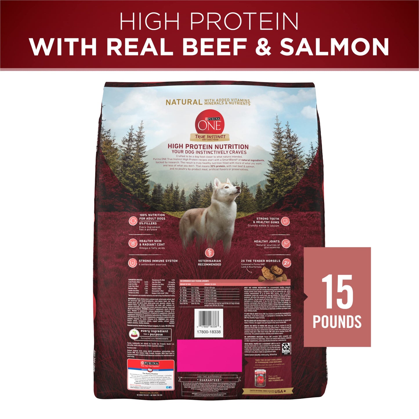 Purina ONE True Instinct With A Blend Of Real Turkey and Venison Dry Dog Food - 36 lb. Bag