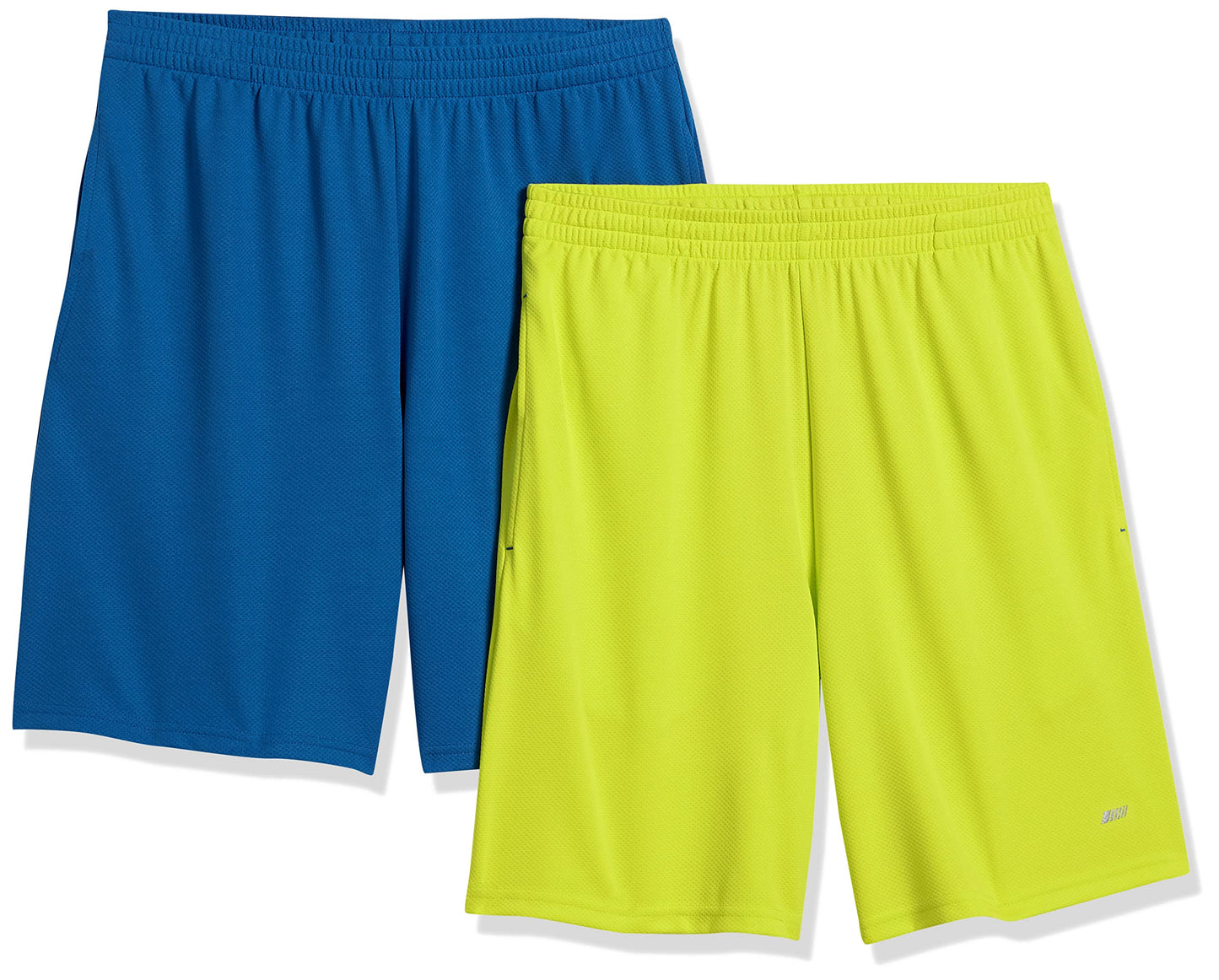 Amazon Essentials Men's Athletic Basketball Gym,Performance Tech Loose-Fit Training Shorts, Pack of 2