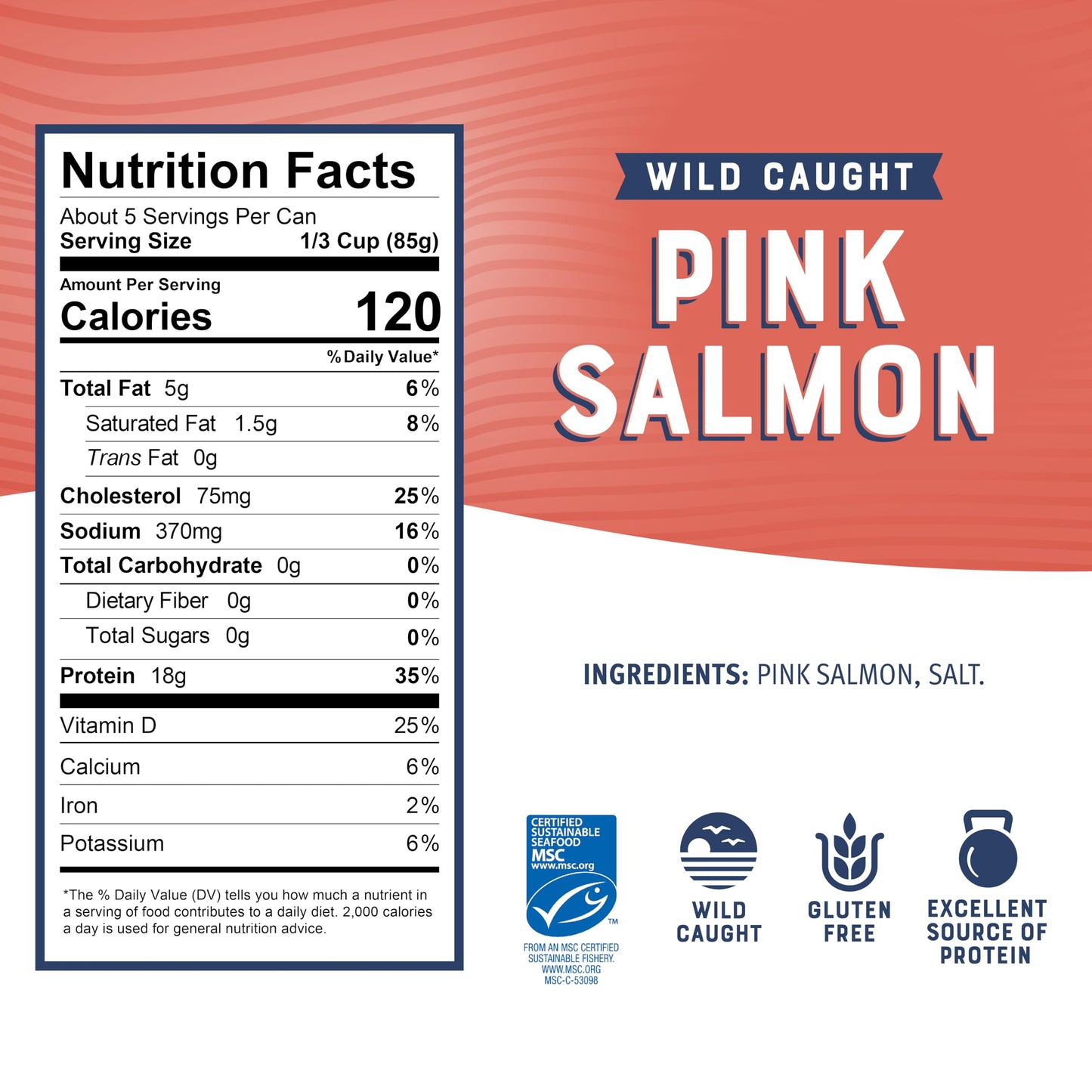Bumble Bee Canned Pink Salmon, 14.75 oz Cans (Pack of 12) - Premium Wild Caught Salmon with Skin & Bones - 18g Protein per Serving - MSC Certified Sustainable Seafood, Non-GMO, Gluten Free, Kosher