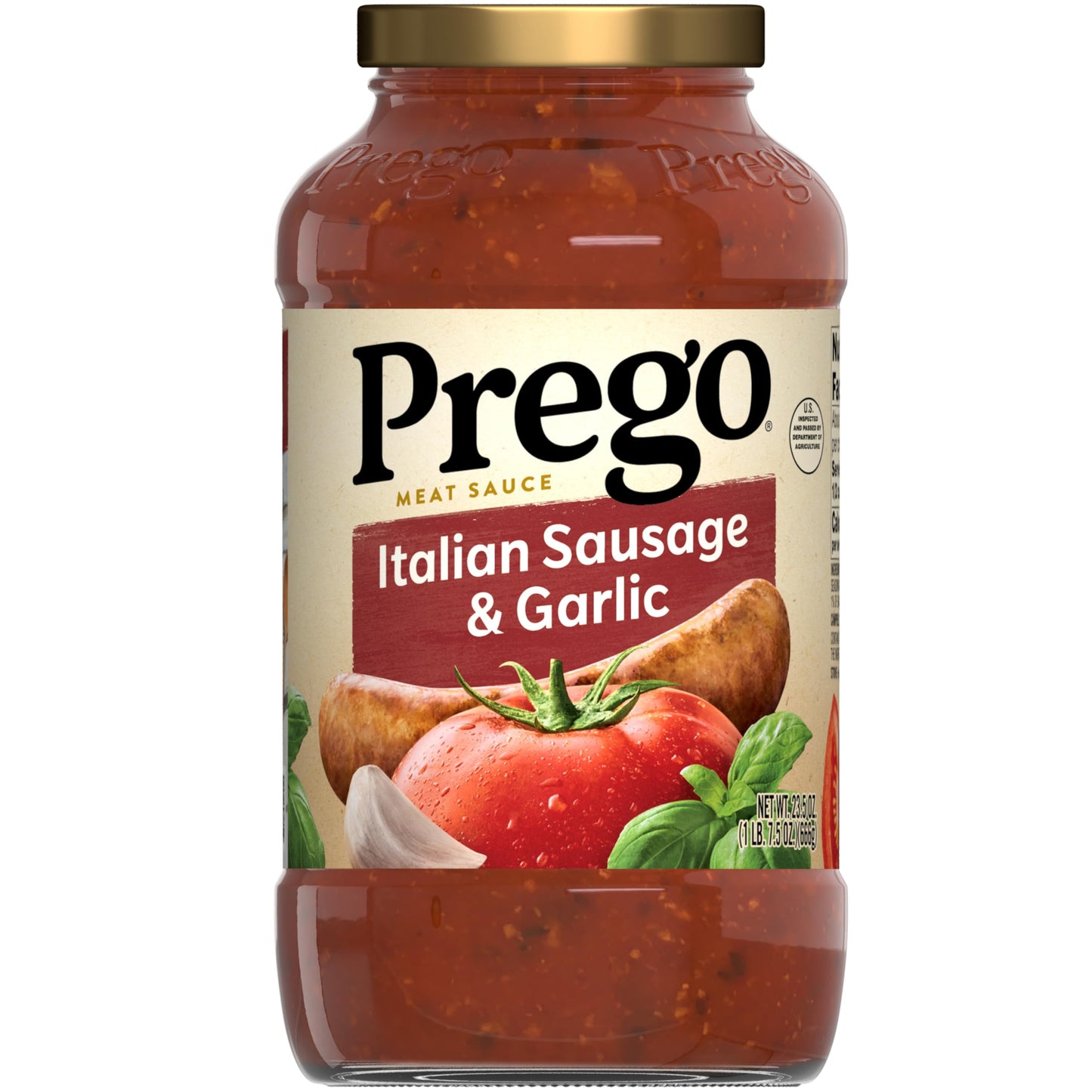 Prego Traditional No Sugar Added Pasta Sauce, 23.5 Oz Jar (Case of 6)