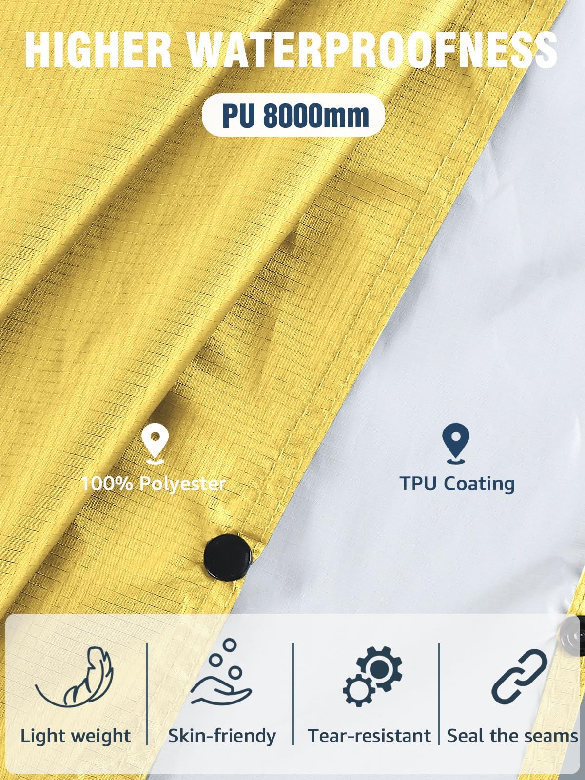 ANYOO Hooded Rain Poncho for Adults Waterproof Lightweight Rain Coat for Men Women Reusable Rain Jacket for Emergency Outdoor