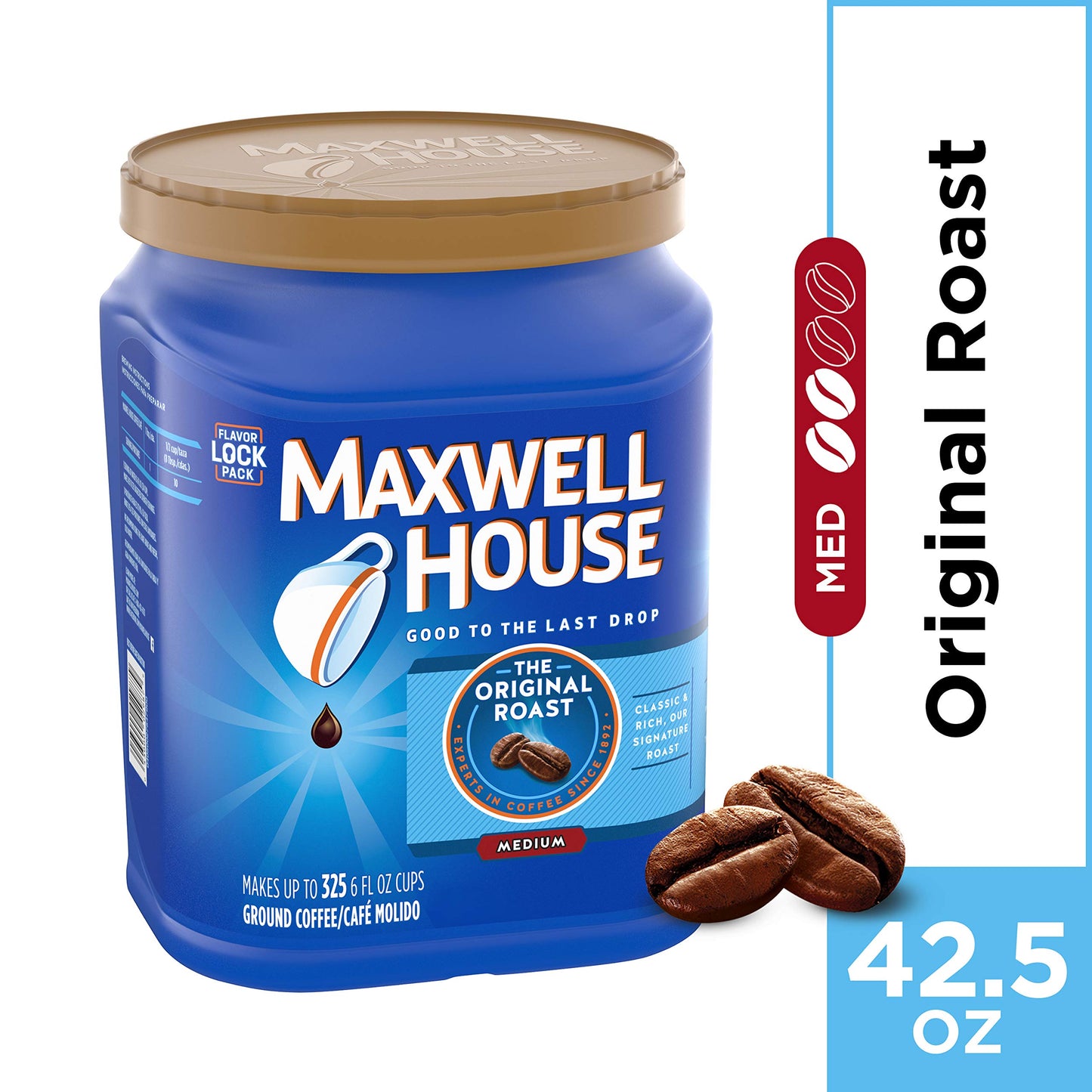 Maxwell House Breakfast Blend Mild Roast Ground Coffee, 38.8 oz Canister