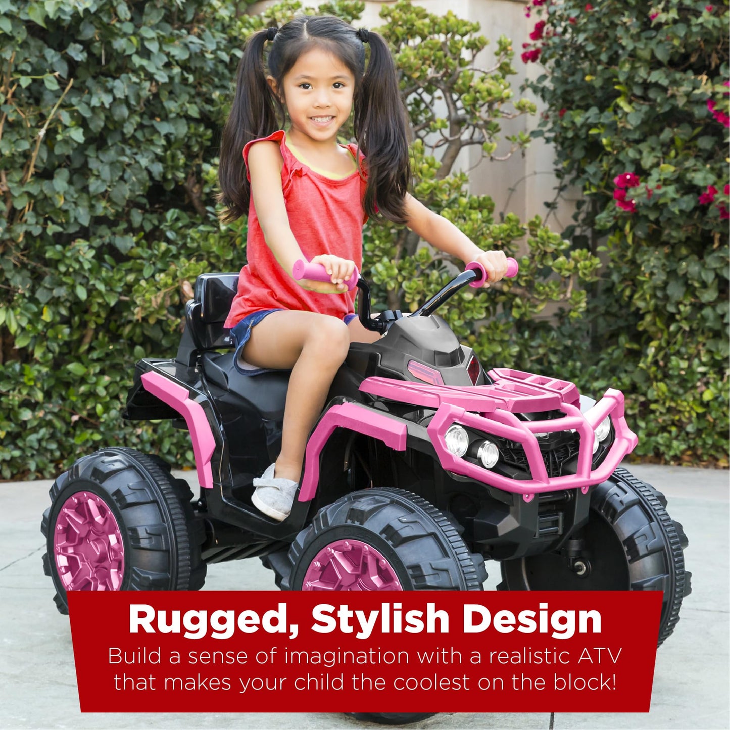 Best Choice Products 12V Kids Ride-On Electric ATV, 4-Wheeler Quad Car Toy w/Bluetooth Audio, 3.7mph Max Speed, Treaded Tires, LED Headlights, Radio - Black