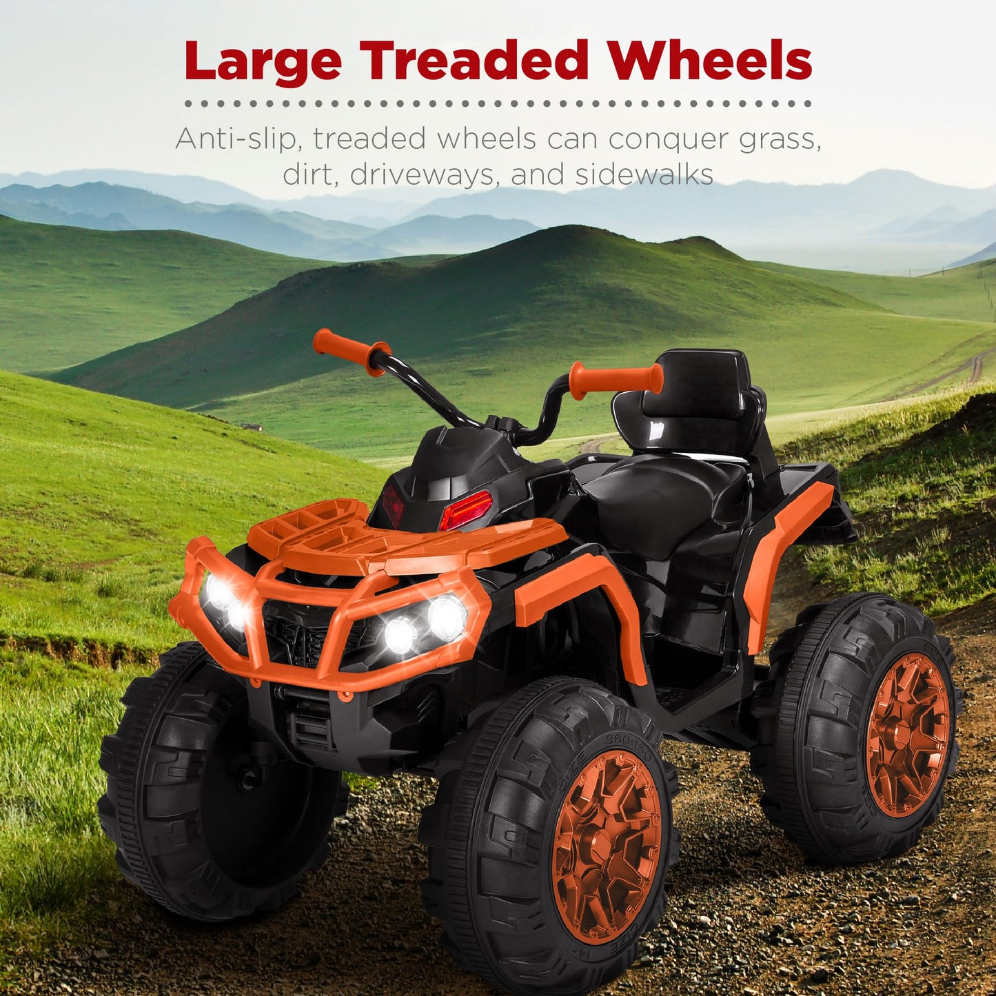 Best Choice Products 12V Kids Ride-On Electric ATV, 4-Wheeler Quad Car Toy w/Bluetooth Audio, 3.7mph Max Speed, Treaded Tires, LED Headlights, Radio - Black