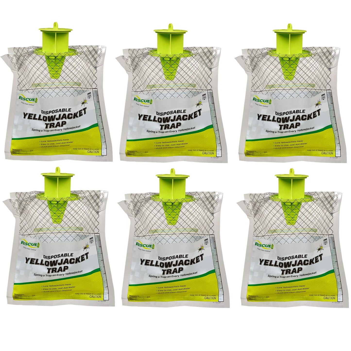 RESCUE! Disposable Summer Yellowjacket Trap - Mountain & Pacific Formula - 6 Traps