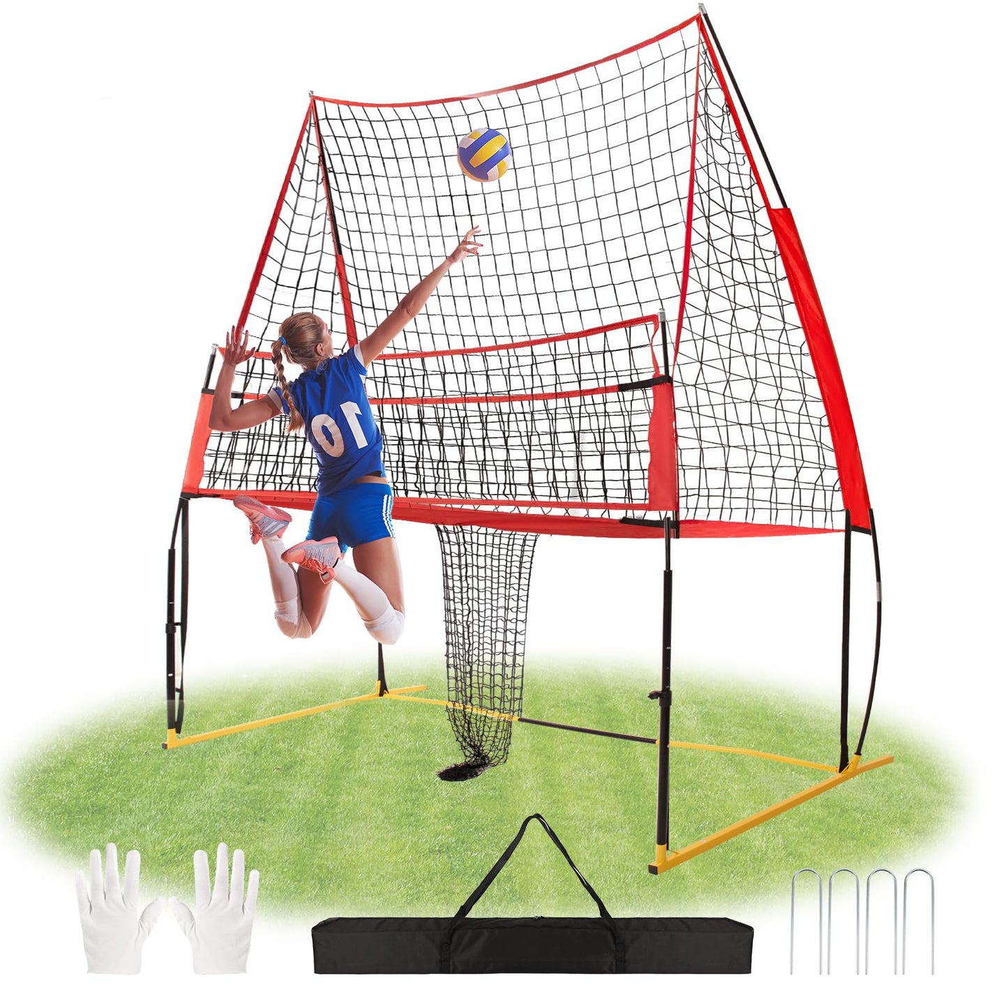 Sturdy and Easy to Set up Volleyball Training Equipment Net,Update Freely Height Adjustable Volleyball Net for Backyard,Portable 11x8FT Net to Improve Spike Service Skill for Indoor and Outdoor