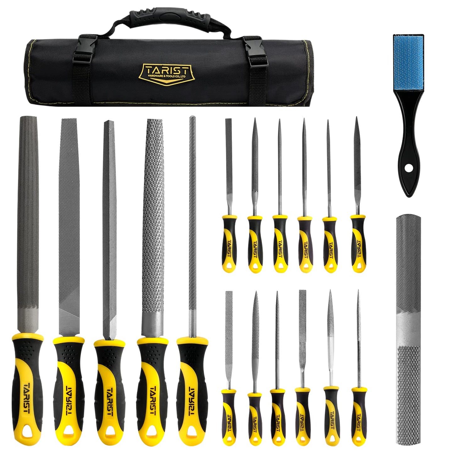 3-Piece 8" Wood Rasp File Set, Includes Flat/Half-Round/Round. For Woodworking & Sharping Wood