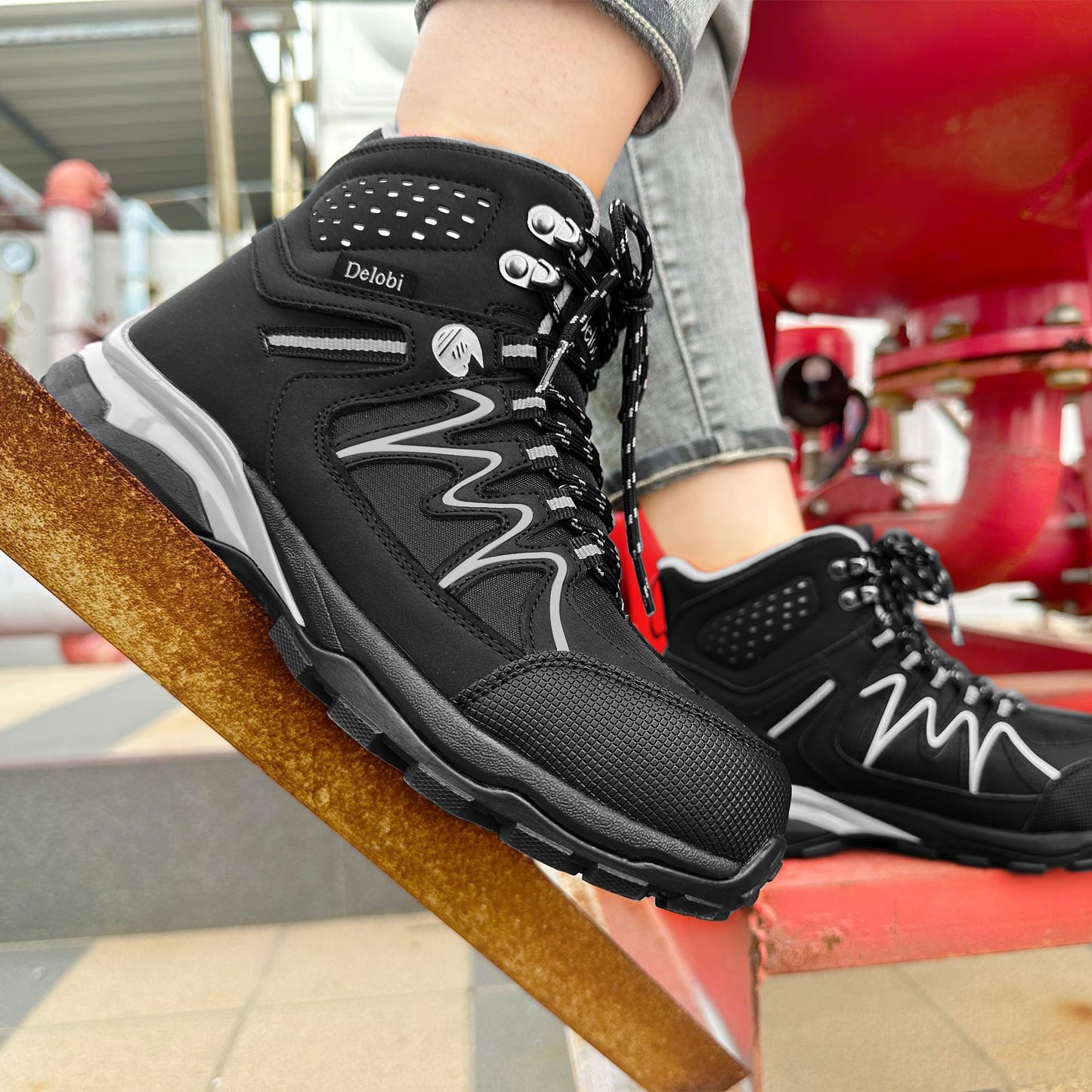 Steel Toe Work Boots for Women - Insulated Work Boots Steel Toe Sneakers Comfortable Construction Boot Lightweight Work & Safety Toe Shoes Gifts for Construction Workers for Work Construction