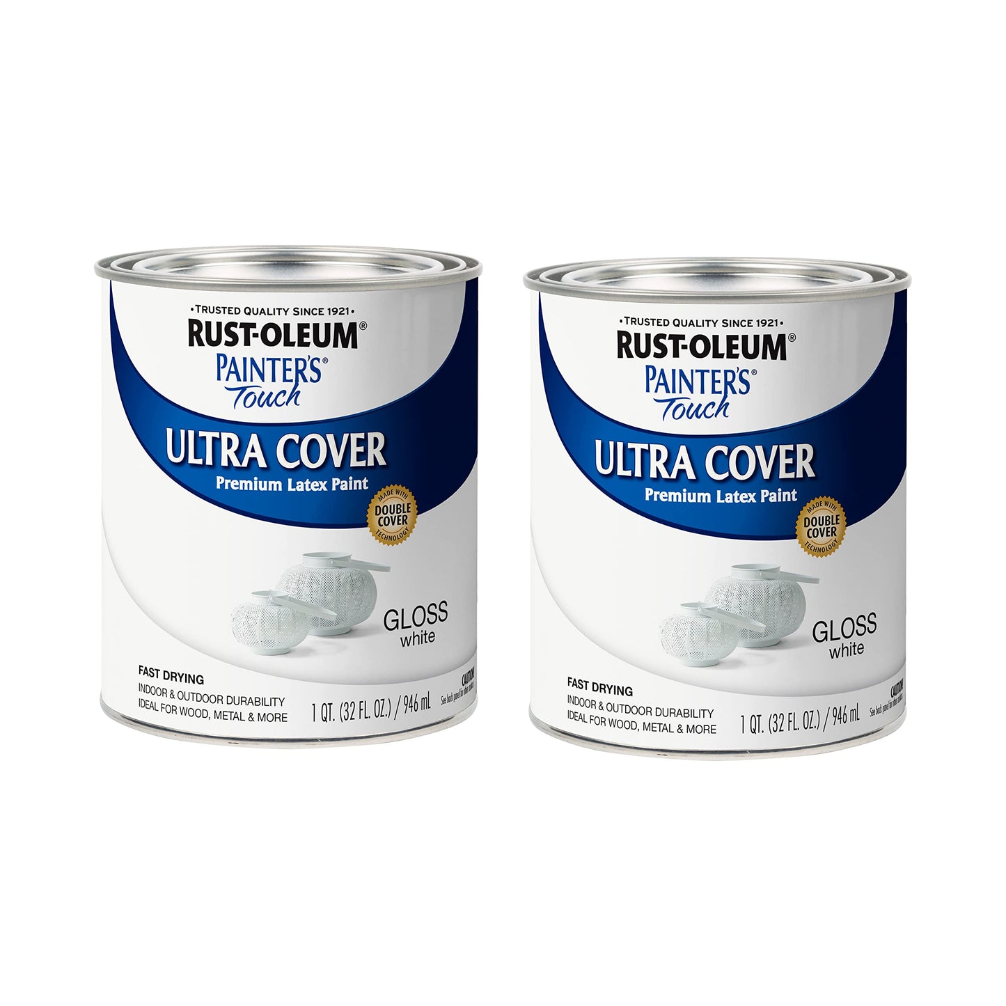 Rust-Oleum 1976502 Painter's Touch Latex Paint, Flat Black 32 Fl Oz, 1 Quarts, (Pack of 1)