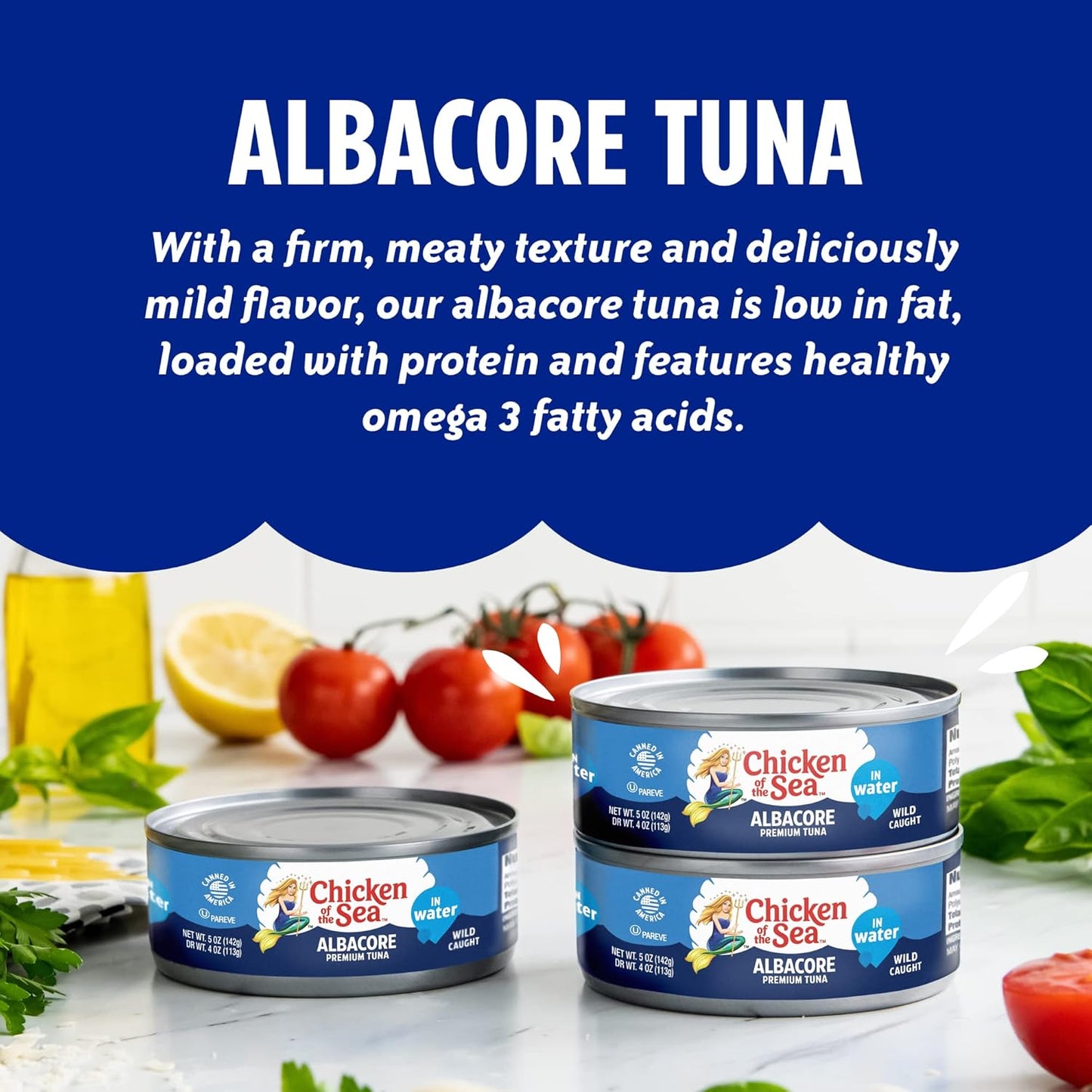 Chicken of the Sea Chunk White Albacore Tuna in Water, Wild Caught Canned Tuna, 12 oz. Can (Pack of 12)