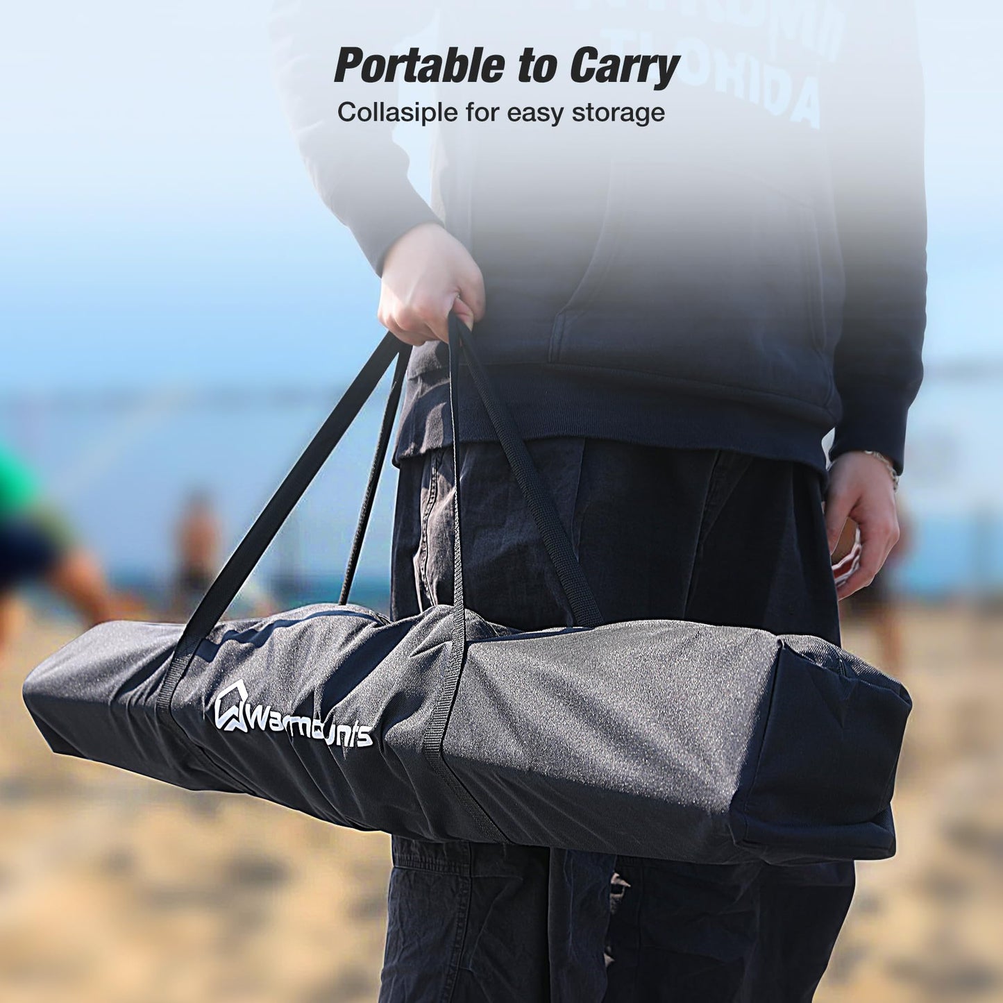 WARMOUNTS 18 FT Portable Volleyball Net for Backyard, Freestanding Volleyball Net with Height Adjustable & Easy Setup, Outdoor Volley Ball Practice for Hitting or Serving, Carry Bag